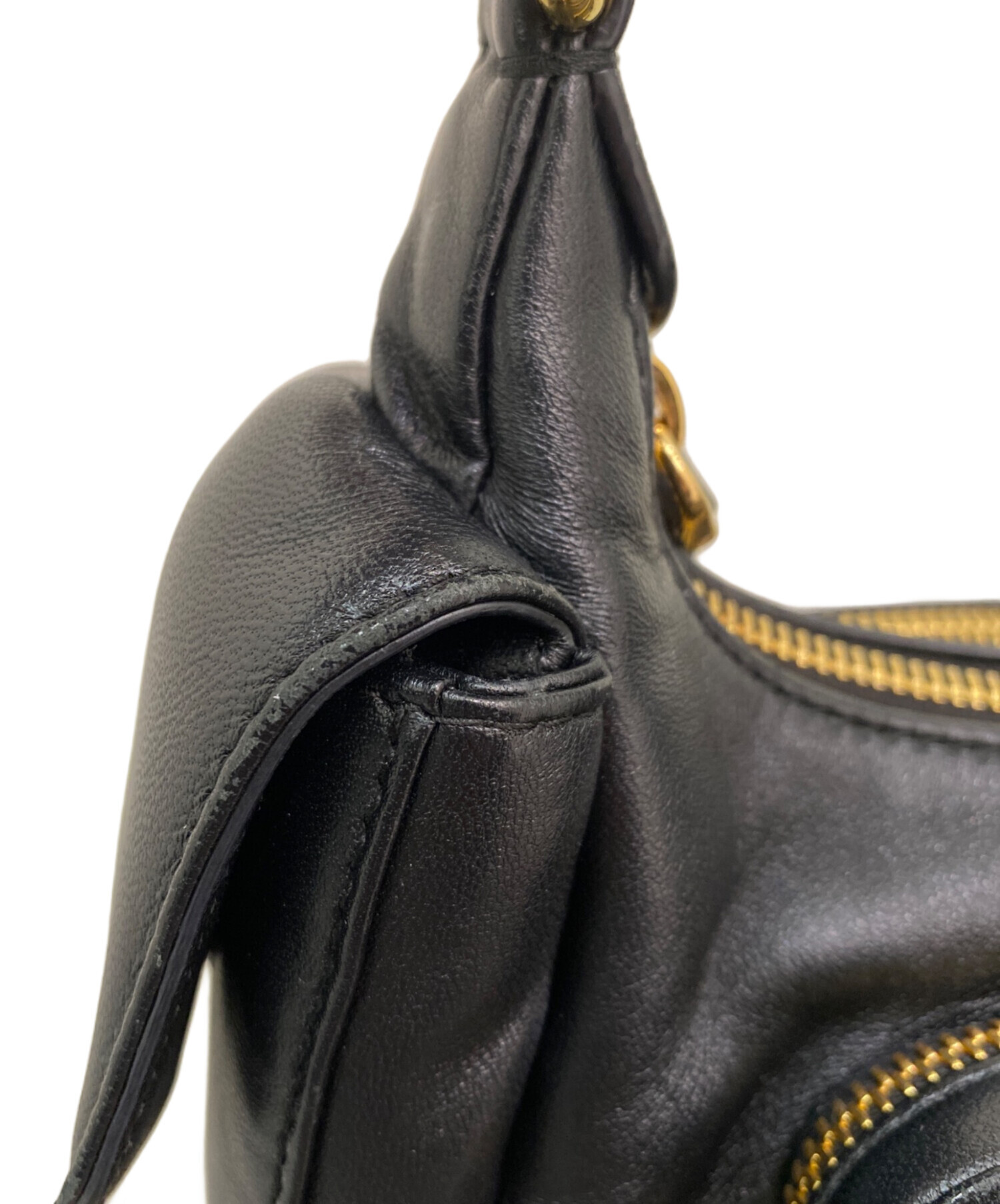 ミュウミュウ ナッパレザーポケットバッグ  5BC146【Aランク】【中古】 中古・古着通販】MIU MIU (ミュウミュウ) ナッパレザー ポケットバッグ