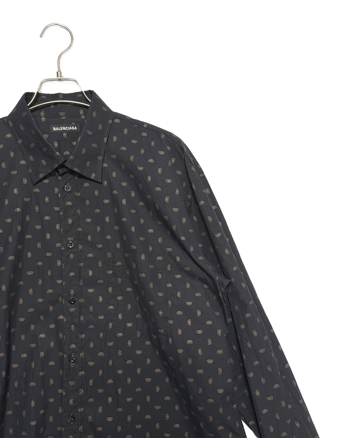 中古・古着通販】BALENCIAGA (バレンシアガ) BB logo shirt ブラック