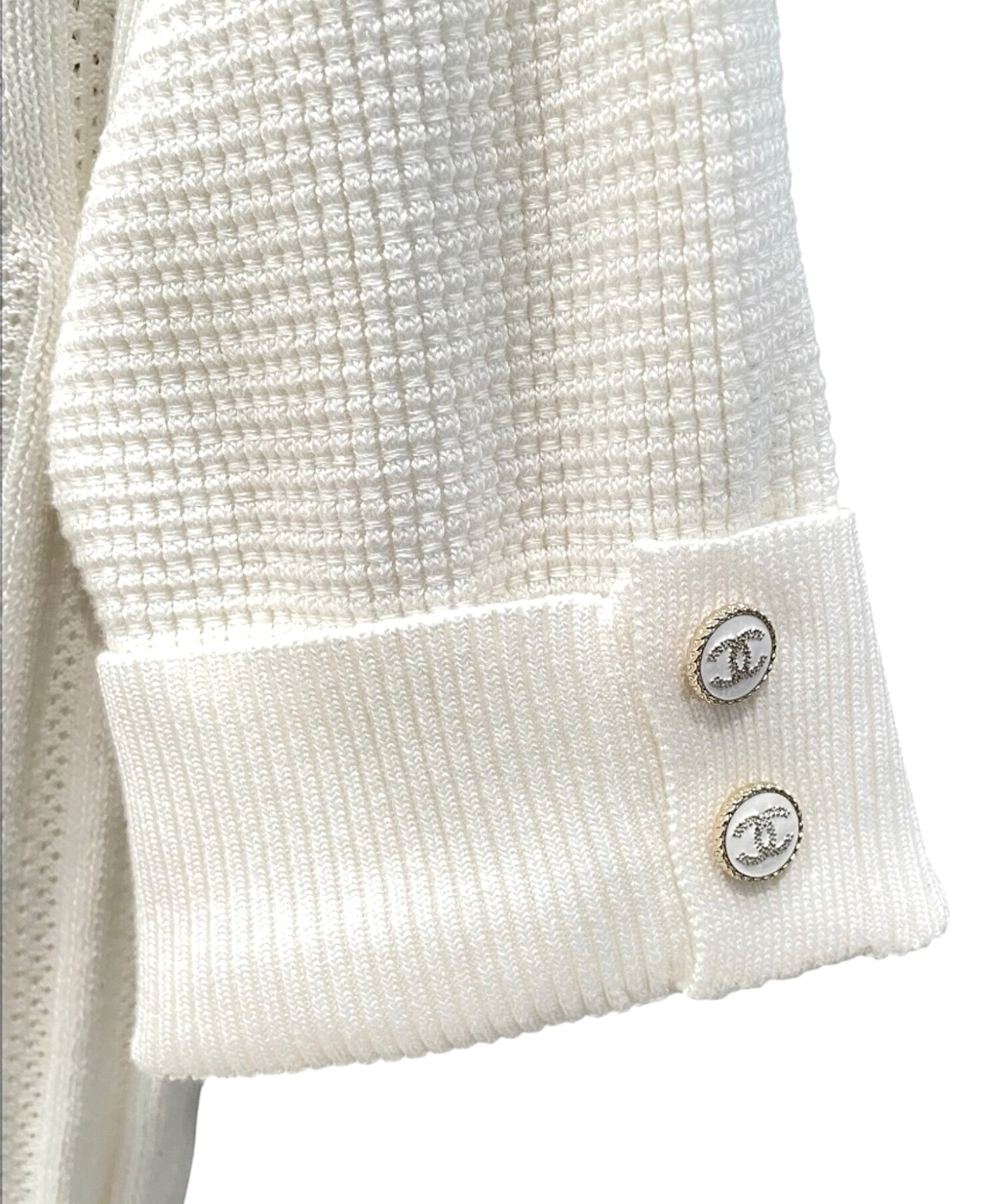 CHANEL　クロップドニット　半袖　黒　36 中古・古着通販】CHANEL (シャネル) ココマーク半袖ニット ホワイト