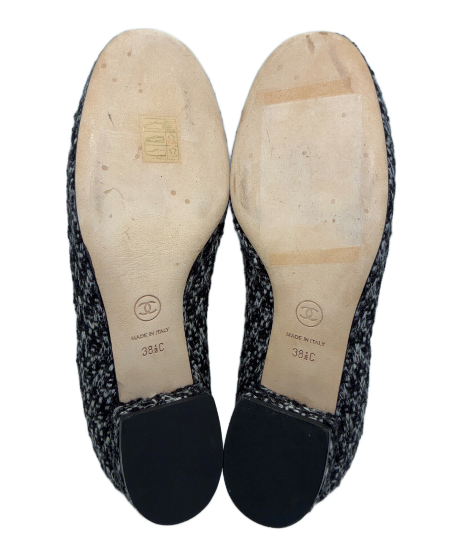 中古・古着通販】CHANEL (シャネル) カメリアツイードパンプス グレー