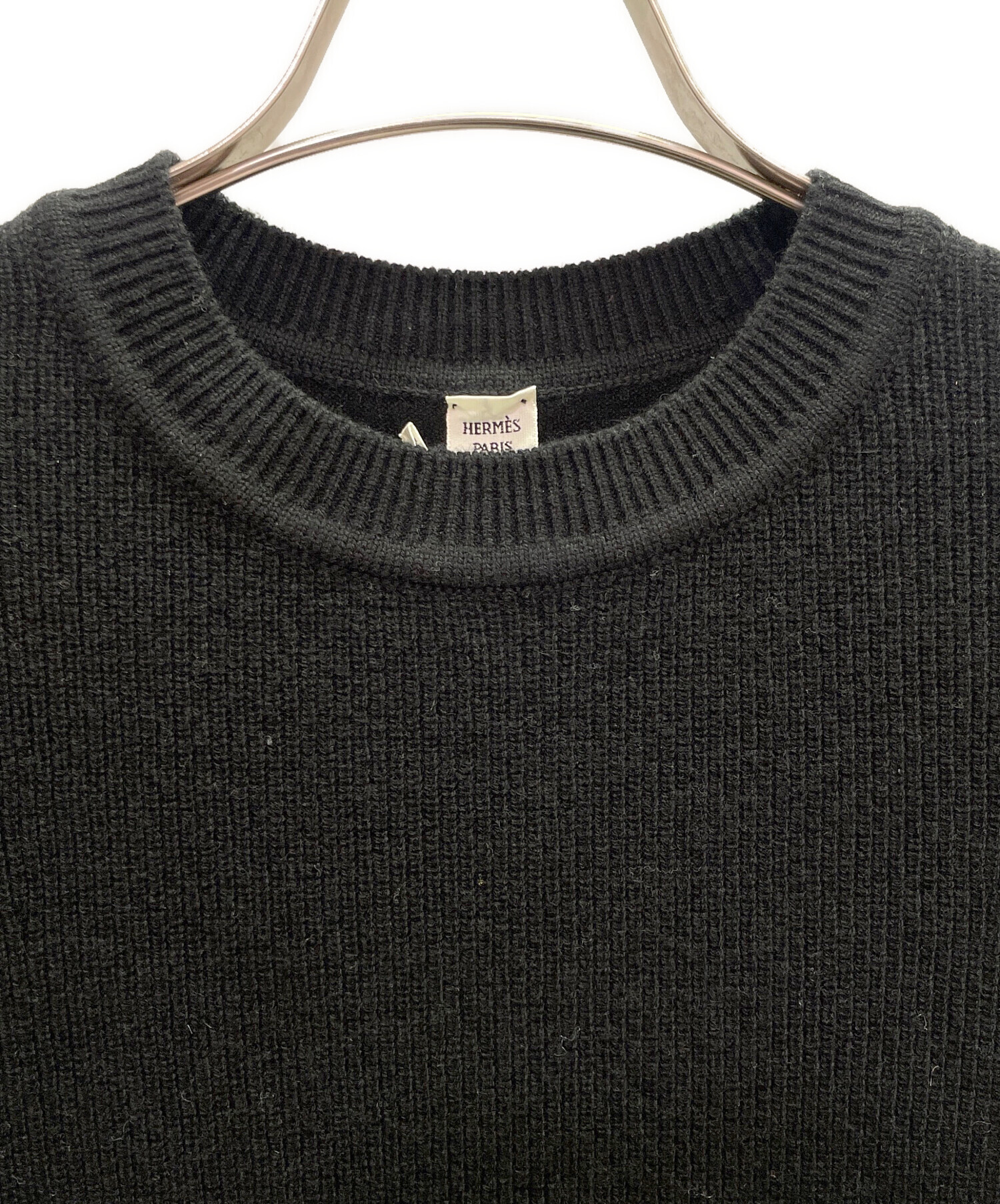 中古・古着通販】HERMES (エルメス) カシミヤ 半袖ニット ブラック