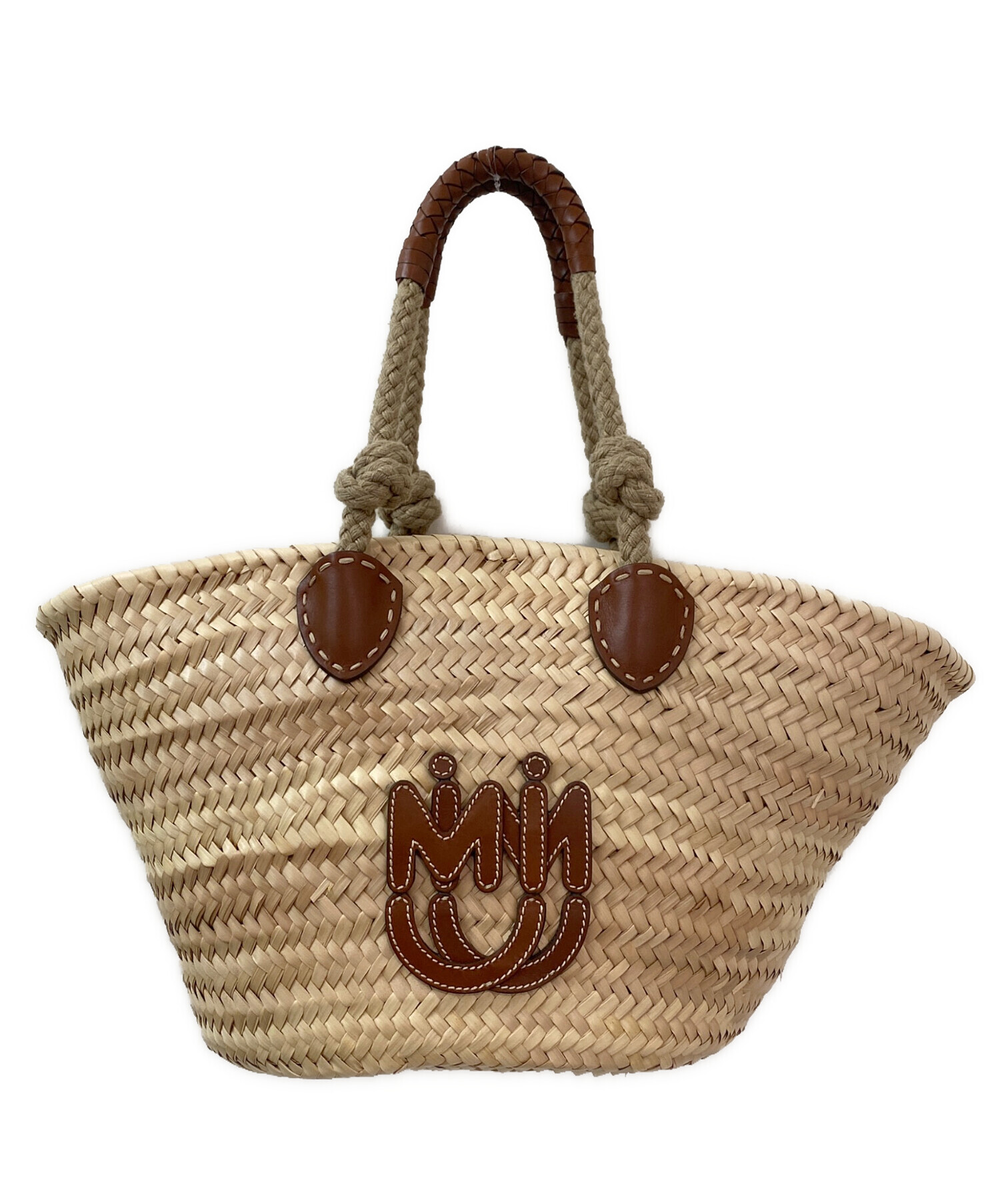 【未使用】カゴバッグ 中古・古着通販】MIU MIU (ミュウミュウ) カゴバッグ ブラウン