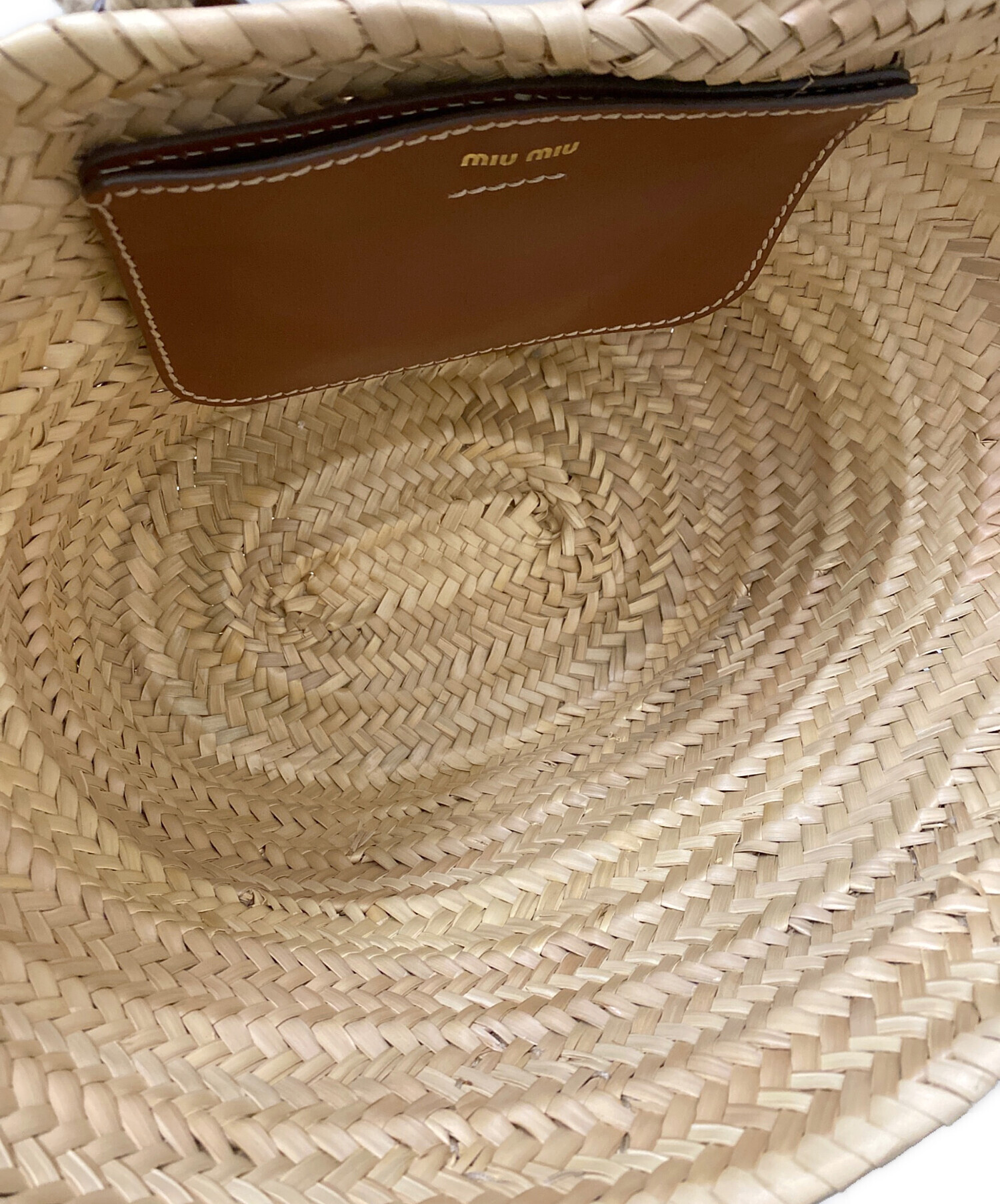 中古・古着通販】MIU MIU (ミュウミュウ) カゴバッグ ブラウン