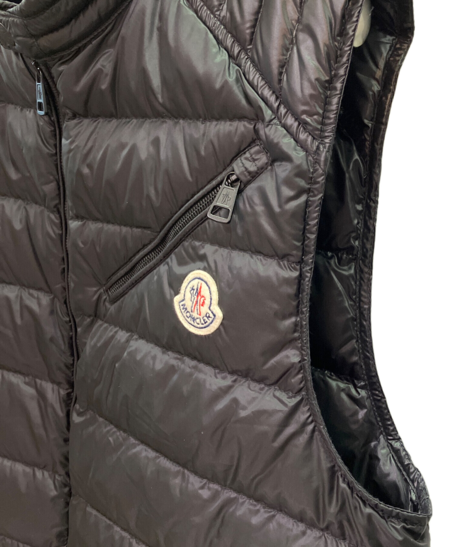MONCLER モンクレール AVORD 襟ボア ダウンベスト ブラック サイズ1