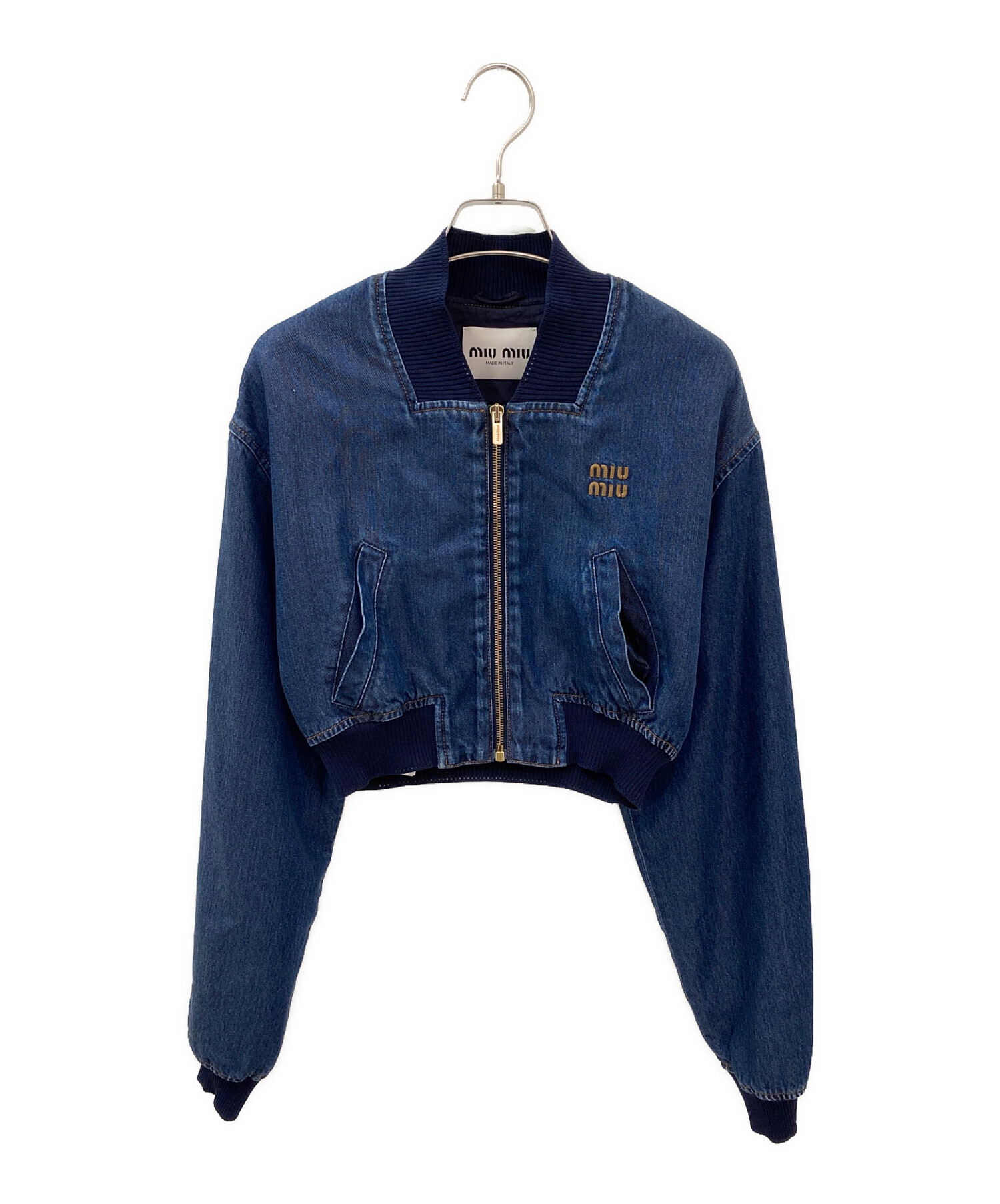 中古・古着通販】MIU MIU (ミュウミュウ) ロゴデニムブルゾン サイズ