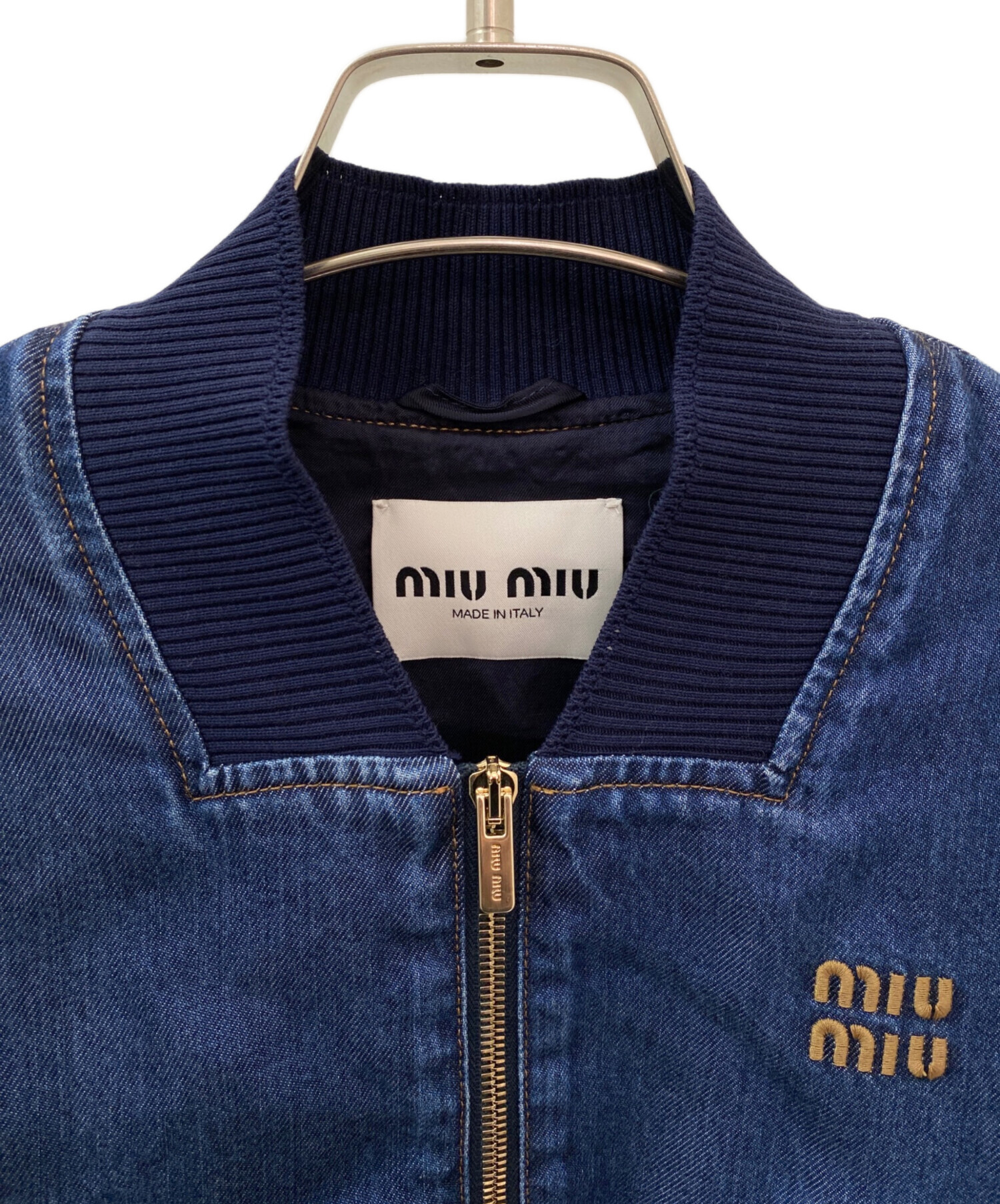 中古・古着通販】MIU MIU (ミュウミュウ) ロゴデニムブルゾン サイズ