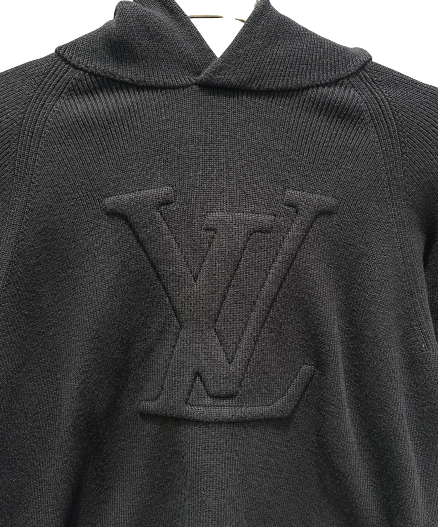 Louis Vuitton ルイヴィトン　トップス　レディース黒パーカー XS 中古・古着通販】LOUIS VUITTON (ルイ ヴィトン) LVロゴニットパーカー