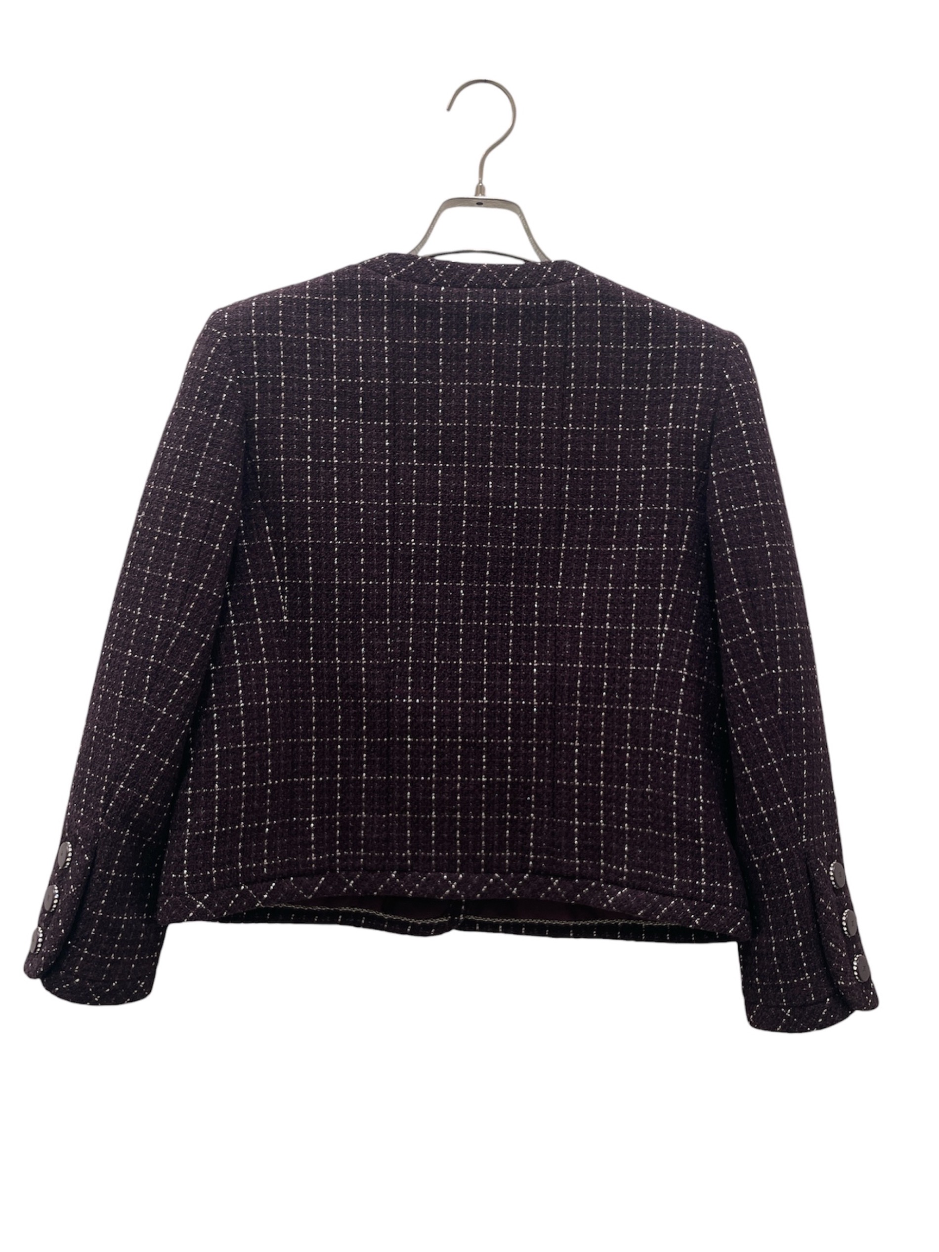 中古・古着通販】CHANEL (シャネル) Plum Tweed Jacket/ココボタン