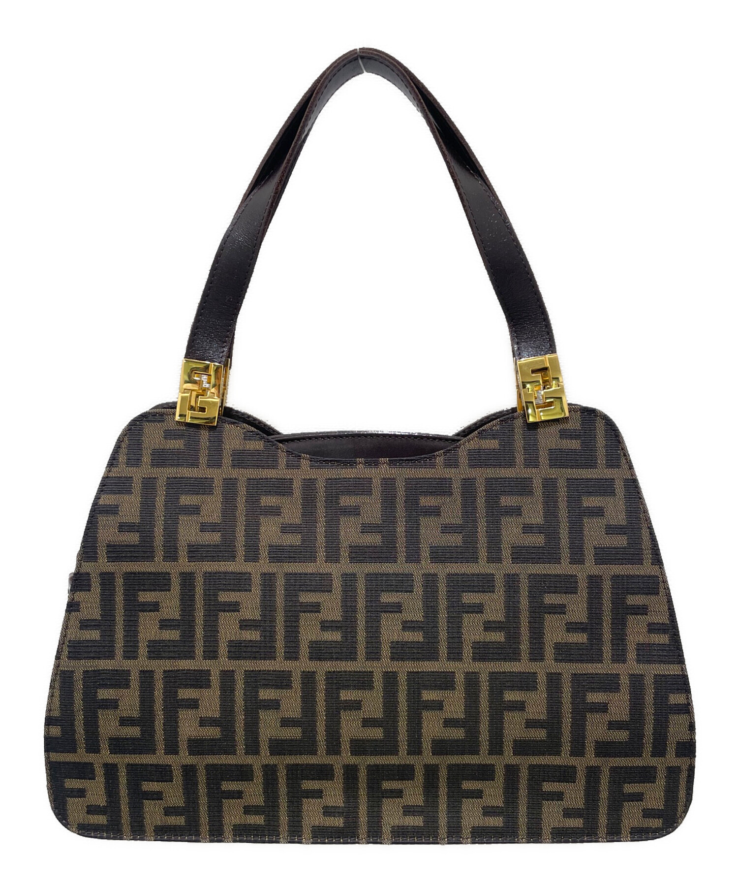 中古・古着通販】FENDI (フェンディ) FFロゴハンドバッグ ブラウン