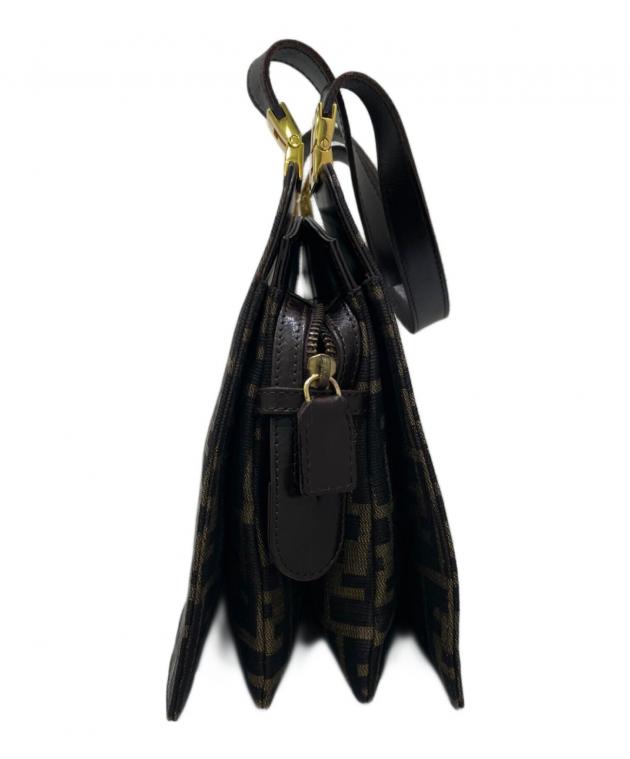 Fendi モノグラム ハンドバッグ FFロゴ 中古・古着通販】FENDI (フェンディ) FFロゴハンドバッグ ブラウン