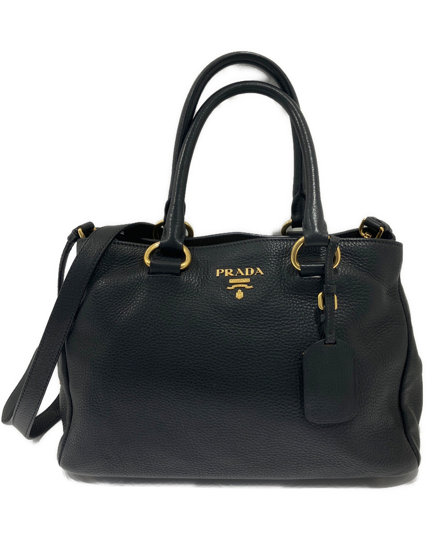 プラダ　2wayショルダーバッグ 中古・古着通販】PRADA (プラダ) 2WAYショルダーバッグ ブラック