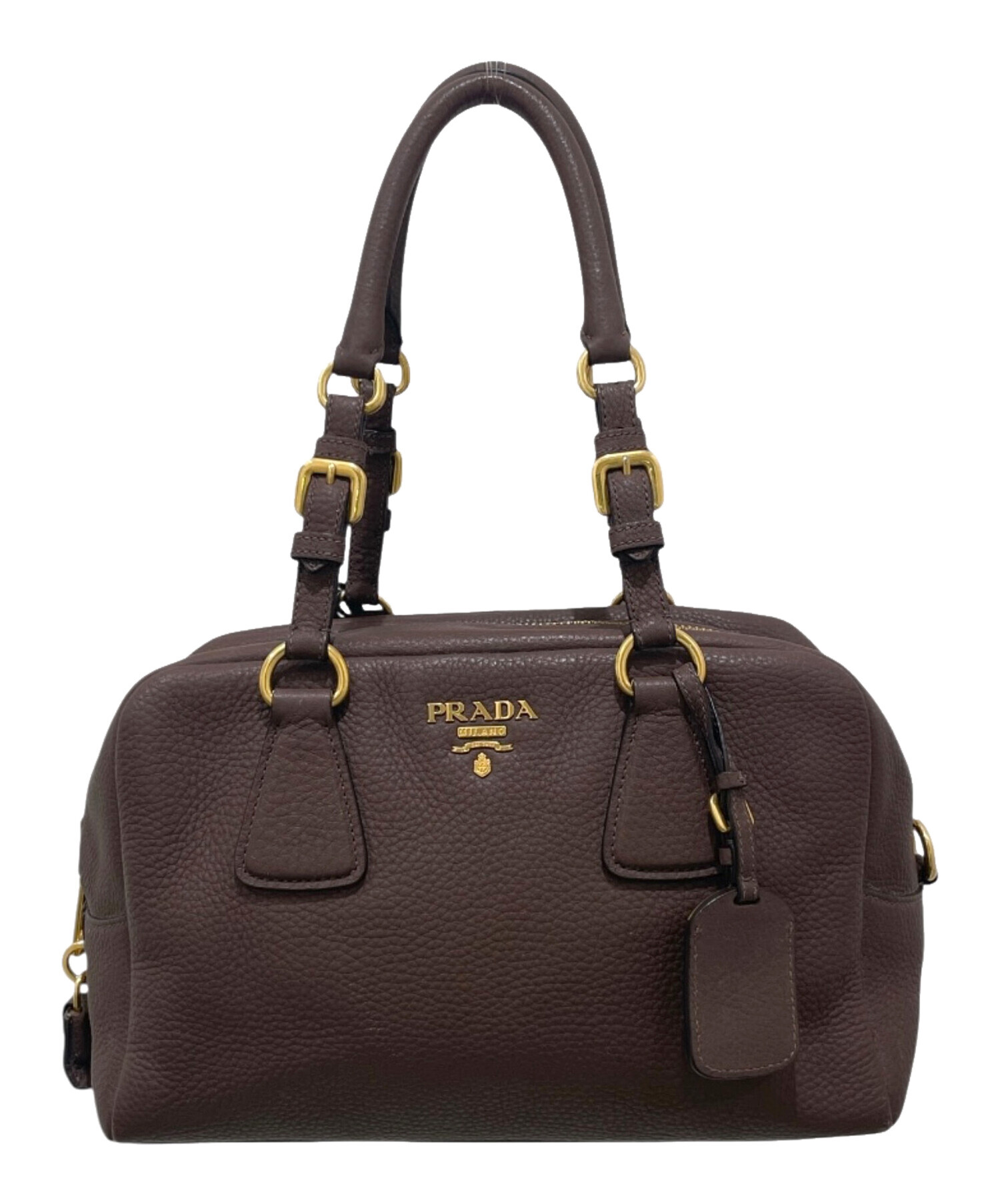 中古・古着通販】PRADA (プラダ) ミニボストンバッグ ブラウン 中古・古着通販】PRADA (プラダ) ミニボストンバッグ ブラウン