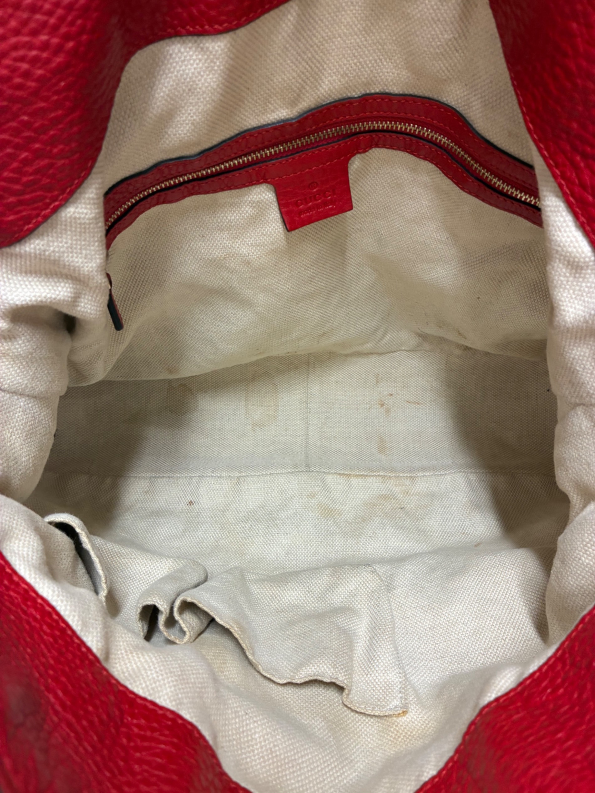 正規品新品タグ付き　ホワイト 中古・古着通販】GUCCI (グッチ) ショルダーバッグ ベージュ×レッド
