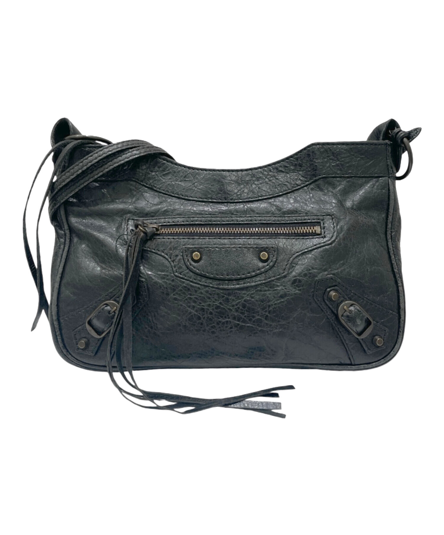 美品 BALEMCIAGA バレンシアガ ファーショルダーバッグ 452460 ブラック レディース 古着 中古 USED BALENCIAGA（バレンシアガ） 美品 BALEMCIAGA ファーショルダーバッグ