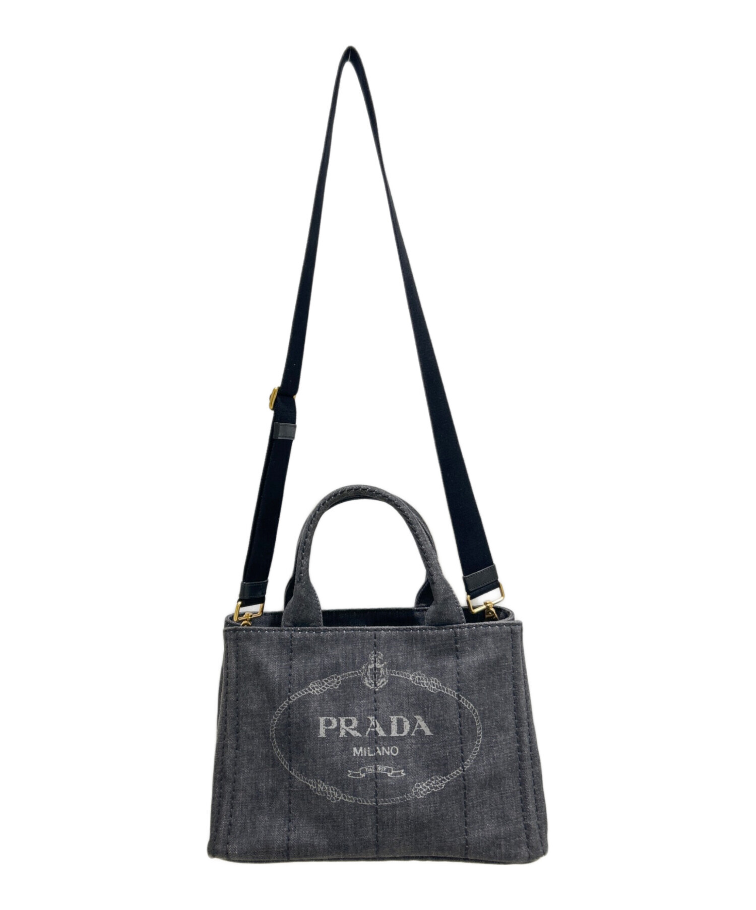 中古・古着通販】PRADA (プラダ) カナパミニ 2WAYバッグ 1BG439 デニム 