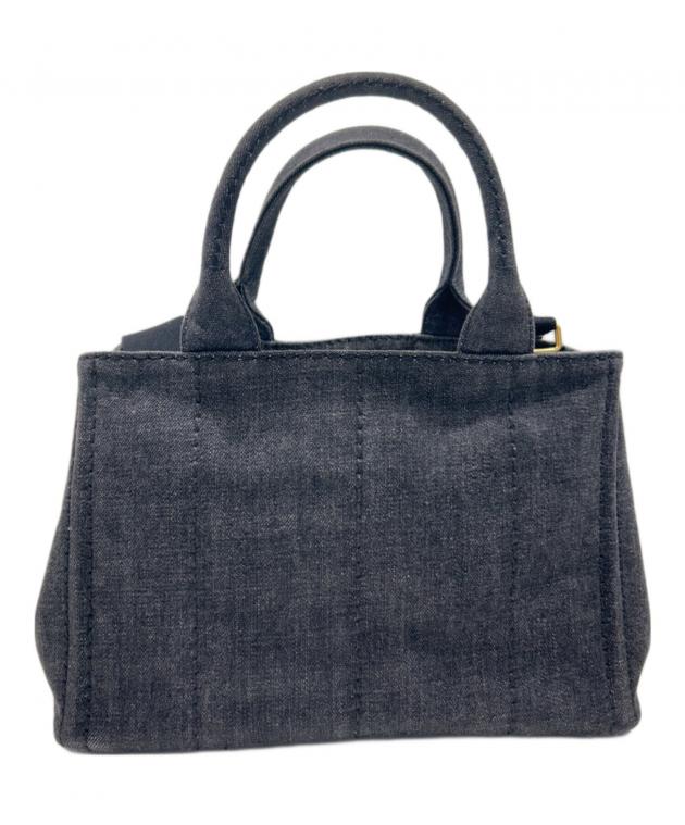 PRADA カナパ プラダ 2way ショルダーバッグ 1BG439 デニム S 中古・古着通販】PRADA (プラダ) カナパミニ 2WAYバッグ 1BG439 デニム