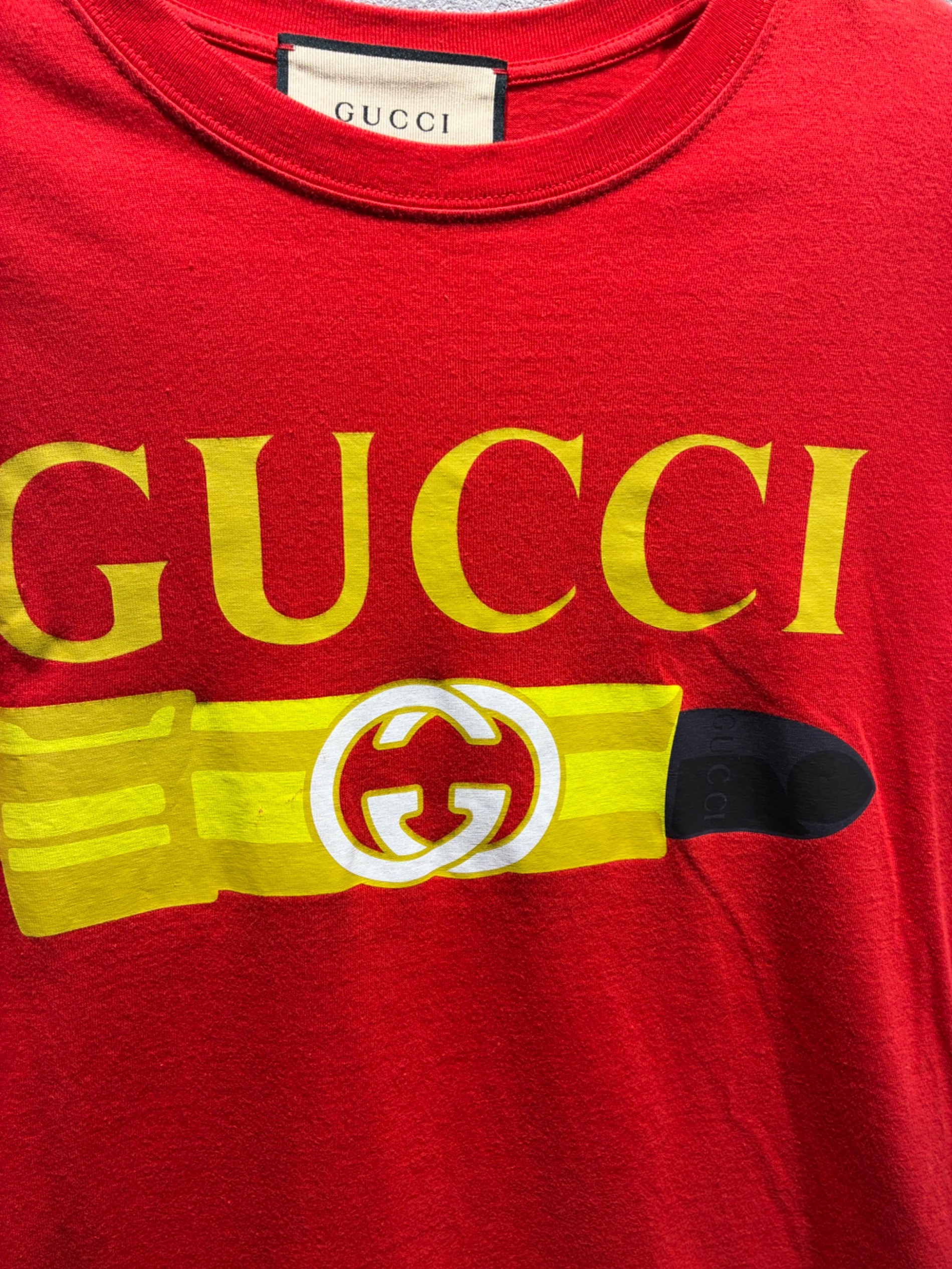 【新品】GUCCI BANDロゴ入りレッドTシャツ 18/24 楽天市場】【中古】 GUCCI （グッチ） BILLY IDOL ロゴプリント 半袖 T