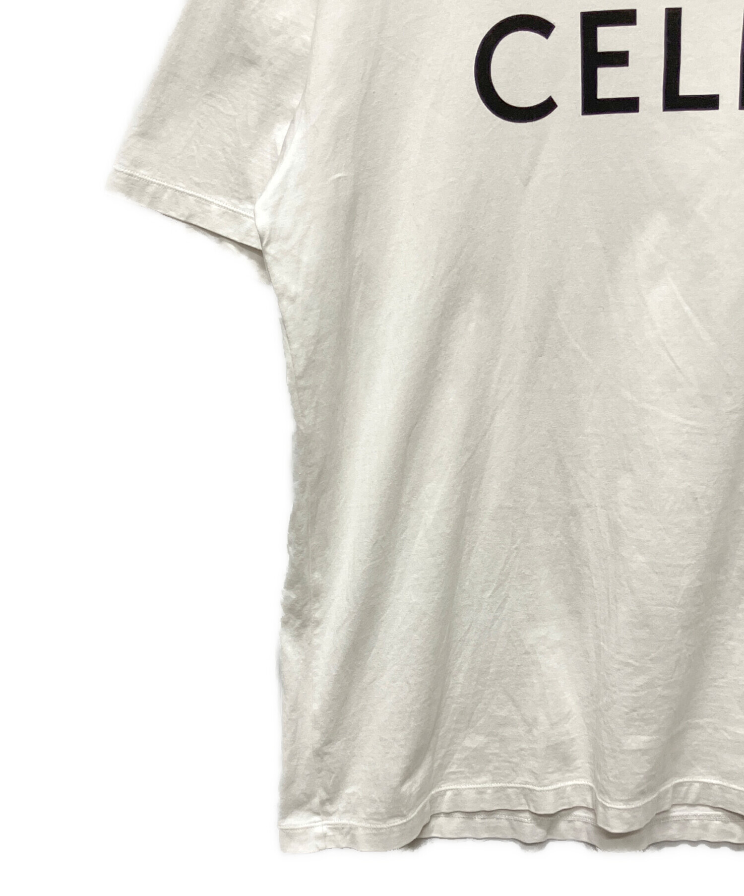 CELINE プリント Tシャツ Lサイズ ホワイト CELINE（セリーヌ） Tシャツ Triomphe トリオンフ RX0IX1407.01MA