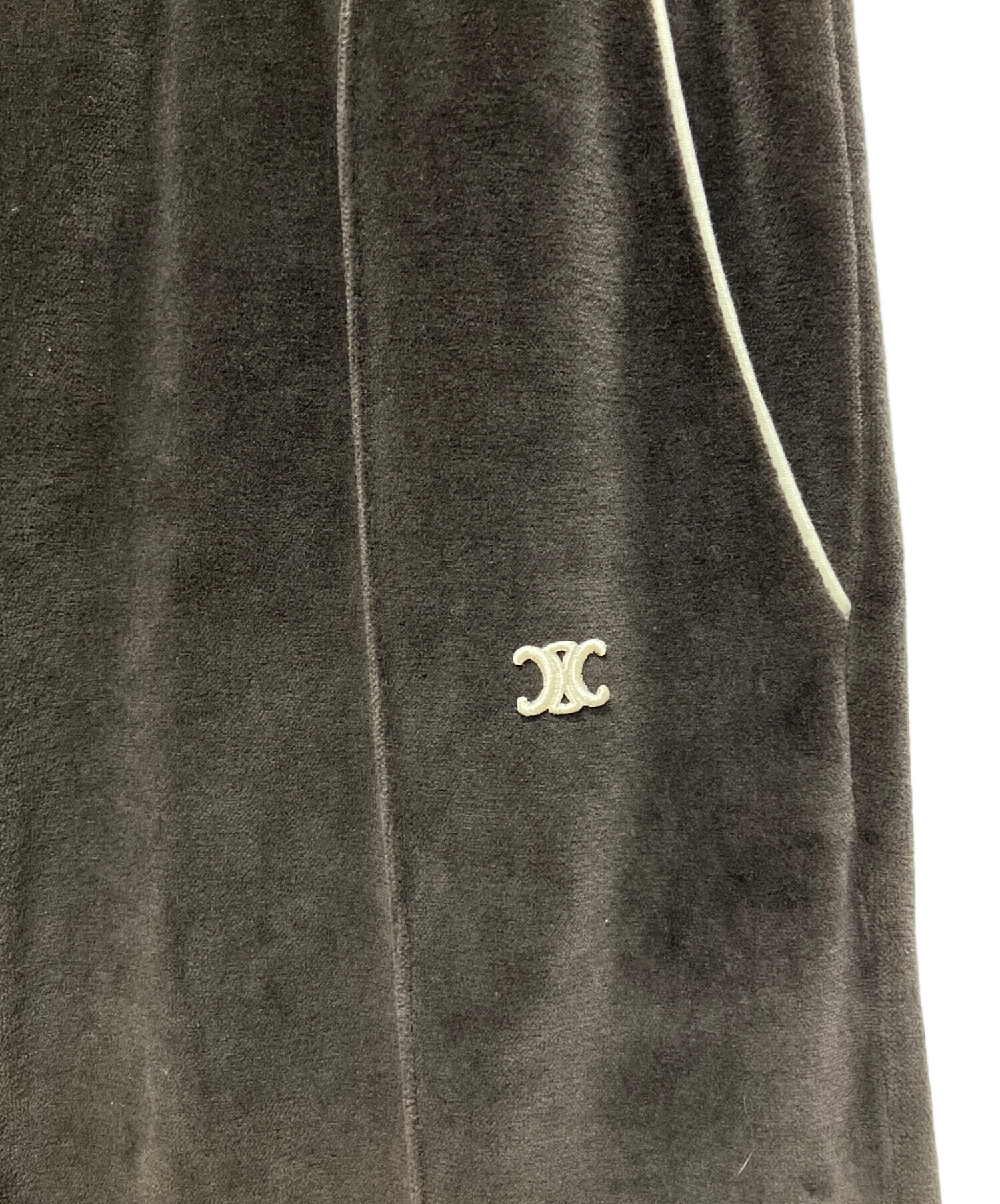 中古・古着通販】CELINE (セリーヌ) ベロアトラックパンツ ブラウン