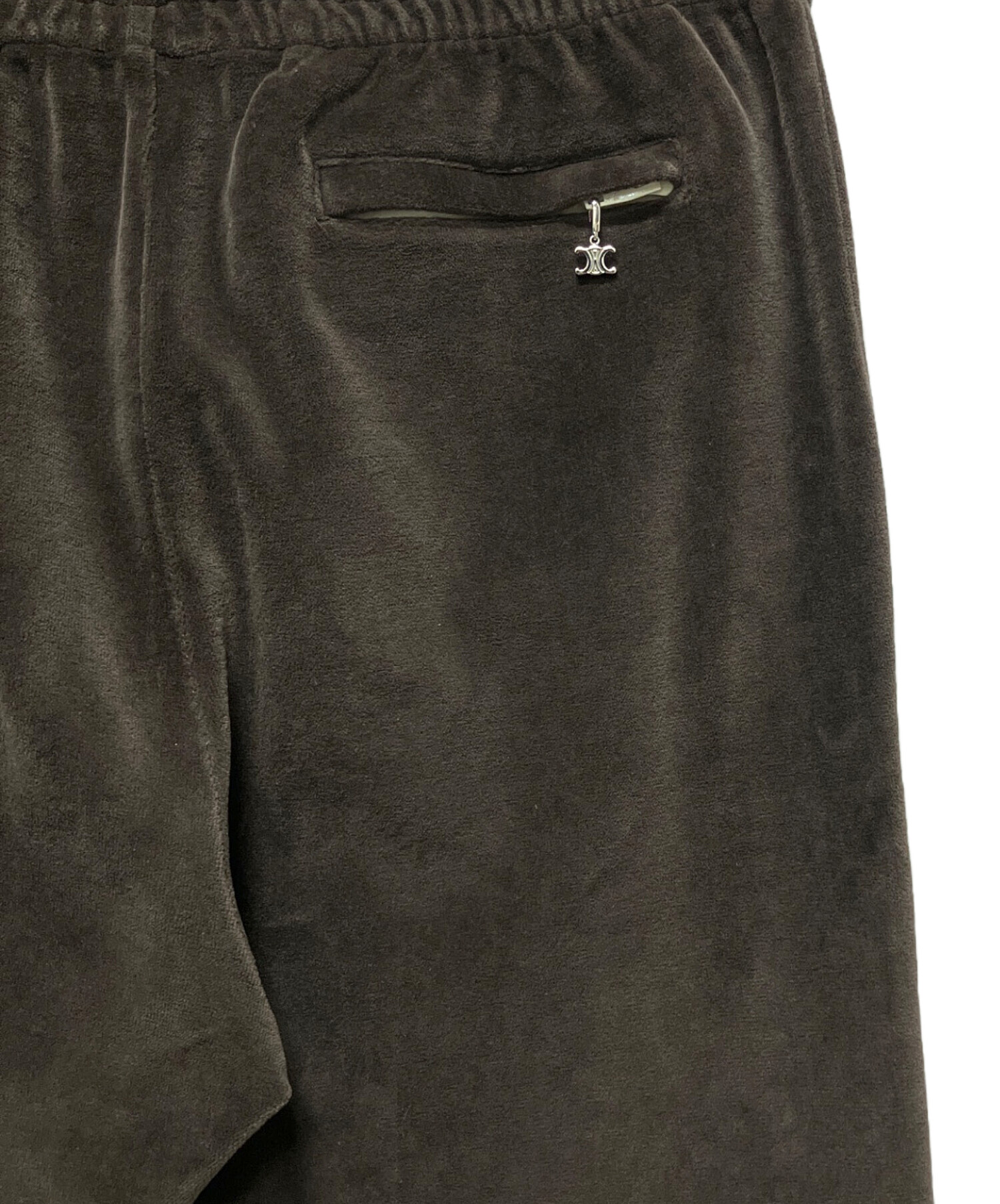 中古・古着通販】CELINE (セリーヌ) ベロアトラックパンツ ブラウン