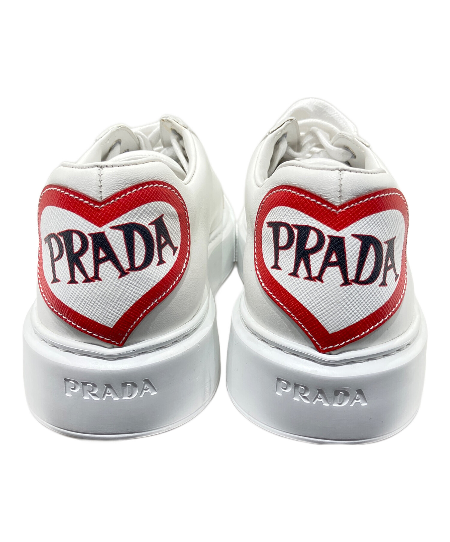 中古・古着通販】PRADA (プラダ) ハートロゴパッチスニーカー/RFID対応