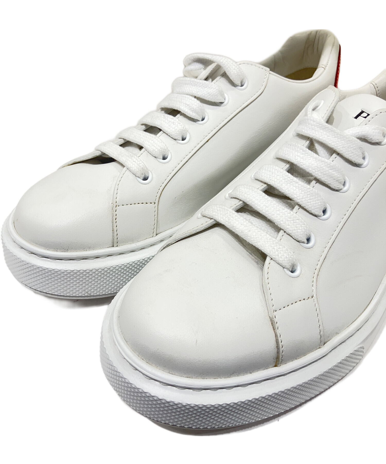 中古・古着通販】PRADA (プラダ) ハートロゴパッチスニーカー/RFID対応