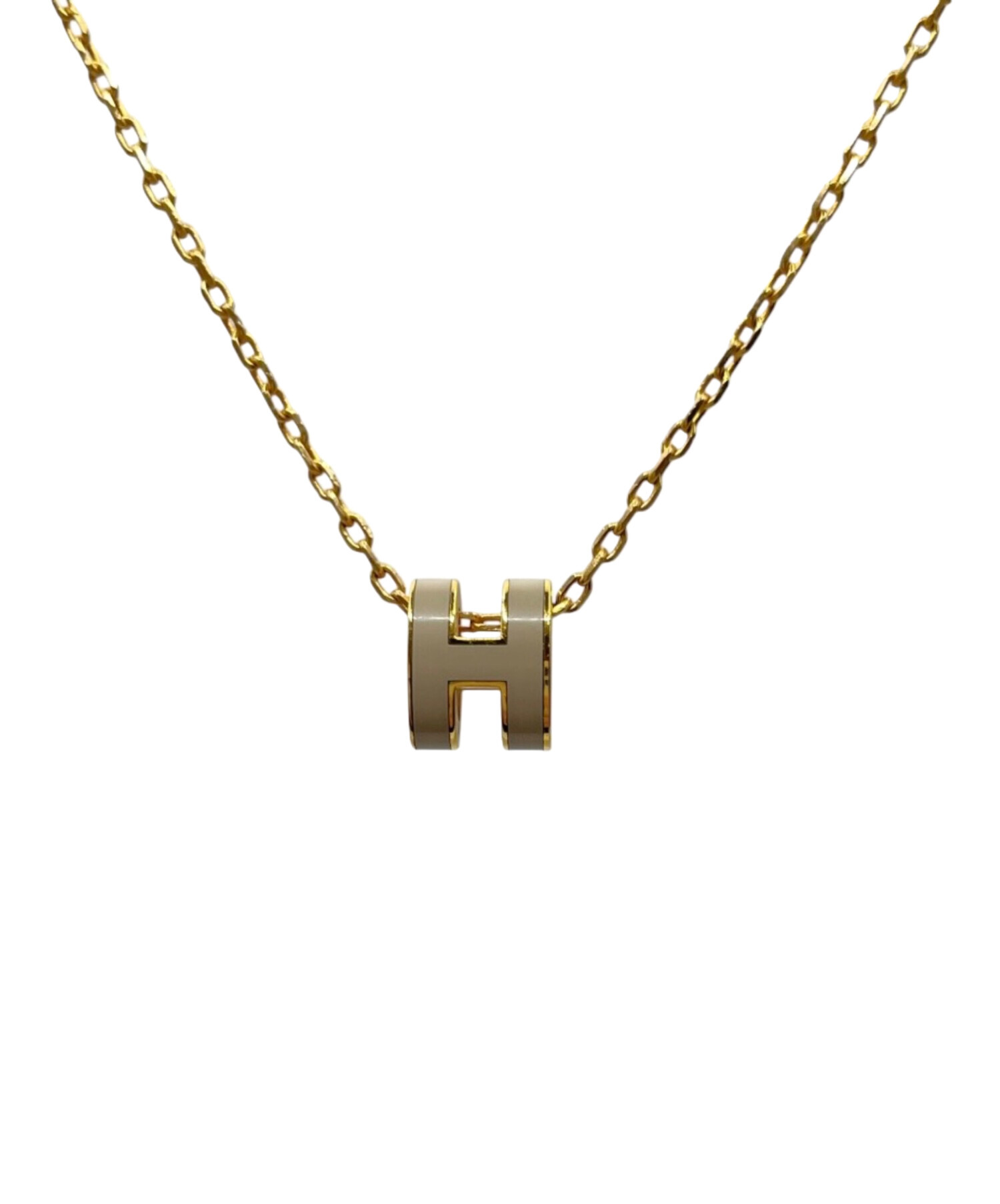 中古・古着通販】HERMES (エルメス) ミニポップHネックレス ベージュ