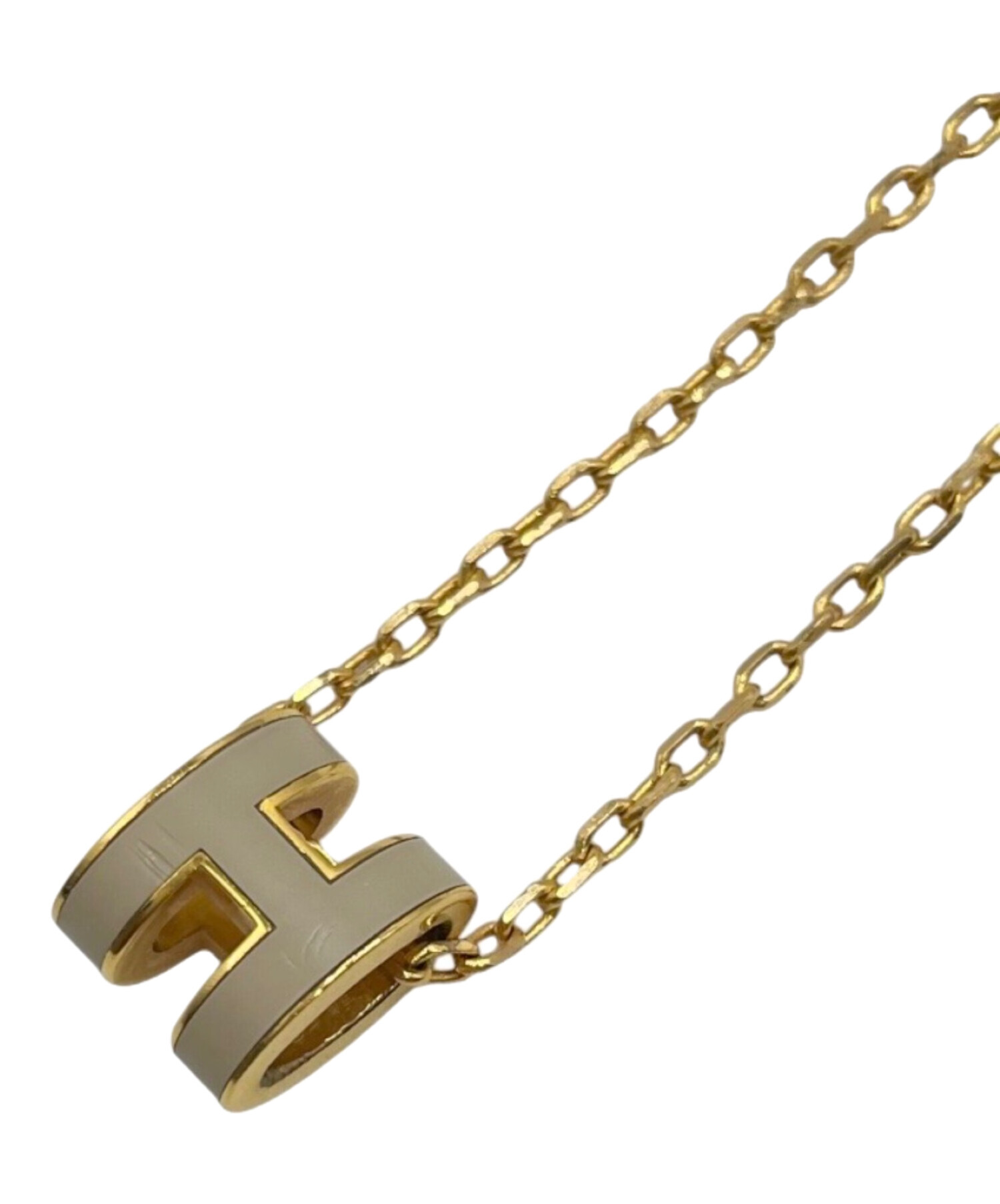 中古・古着通販】HERMES (エルメス) ミニポップHネックレス ベージュ