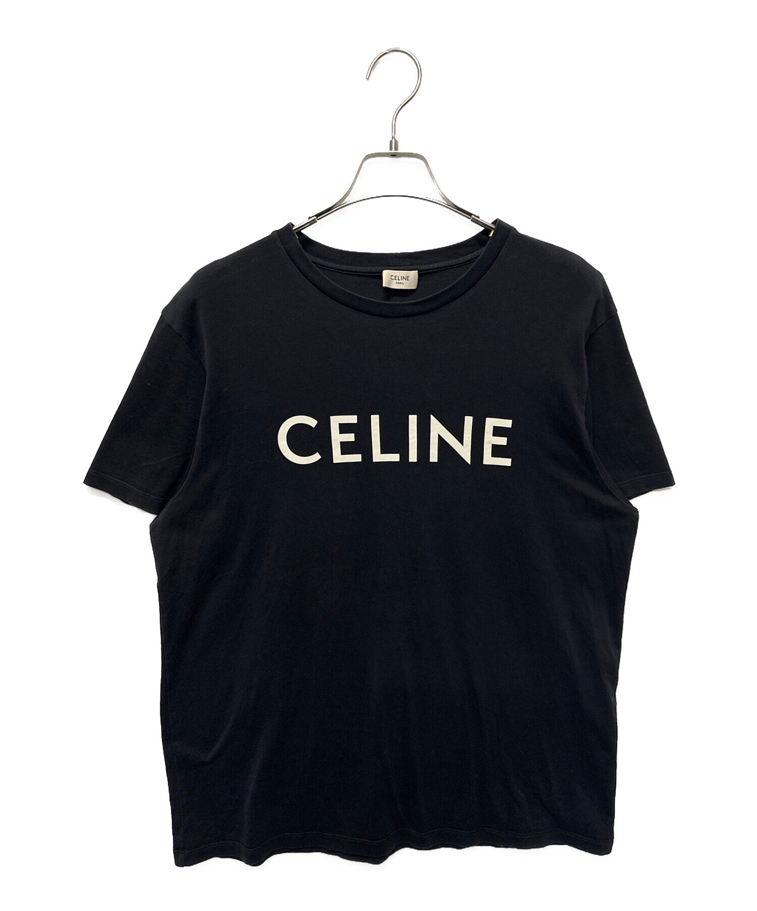 新品 セリーヌ クラシック ロゴ Tシャツ L 中古・古着通販】CELINE (セリーヌ) ロゴプリントTシャツ ブラック