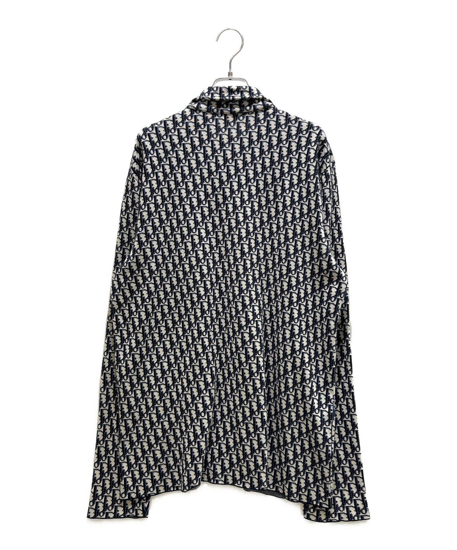 DIOR ディオール 20SS OBLIQUE JACQUARD NKIT SHIRT オブリークジャカードニットシャツ オブリーク総柄長袖コットンニットシャツ ネイビー 023M550AT099 DIOR ディオール 20SS Oblique Overshirt 023M550AT099 オブリーク