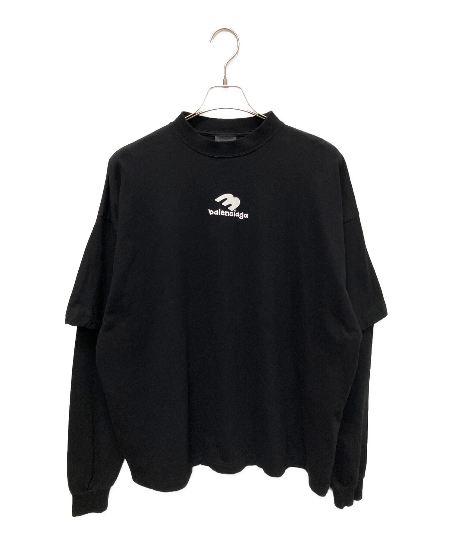 中古・古着通販】BALENCIAGA (バレンシアガ) ロゴレイヤードTシャツ