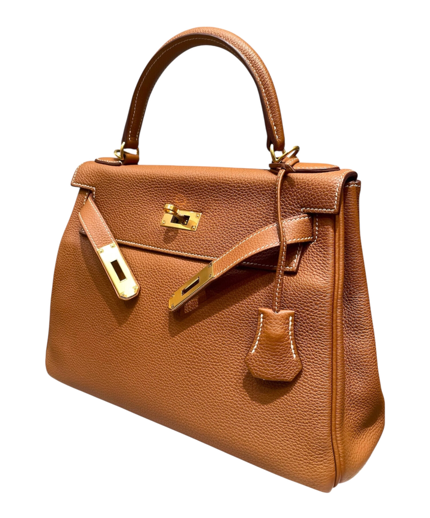 【中古】 エルメス ケリー28 ショルダーバッグ □L刻印(2008年) レザー エトゥープ エトープ HERMES【質屋】 エルメス ケリー28 エトゥープ トゴ ゴールド金具 W刻印の買取実績