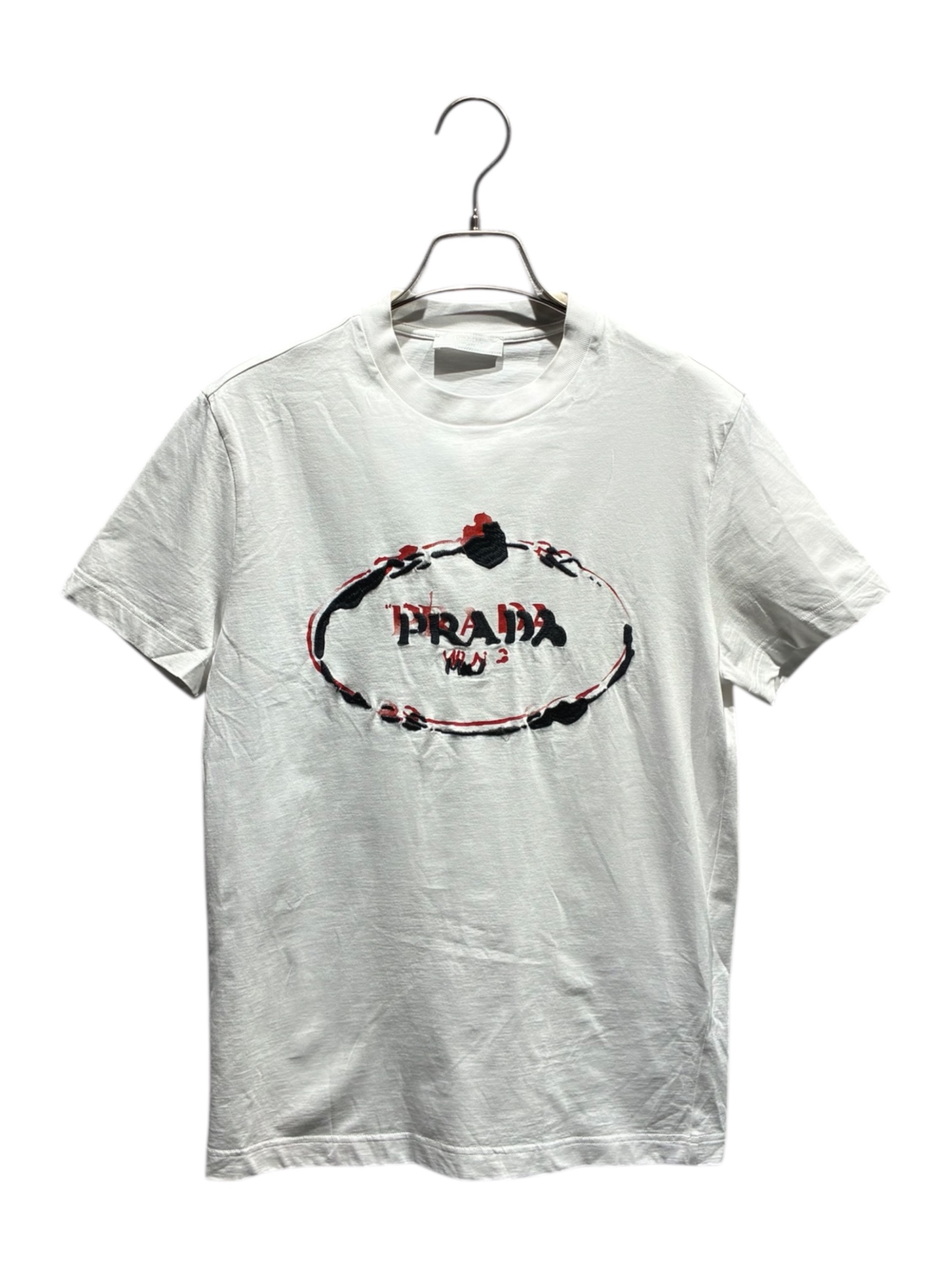中古・古着通販】PRADA (プラダ) ロゴTシャツ/UJN555 ホワイト サイズ