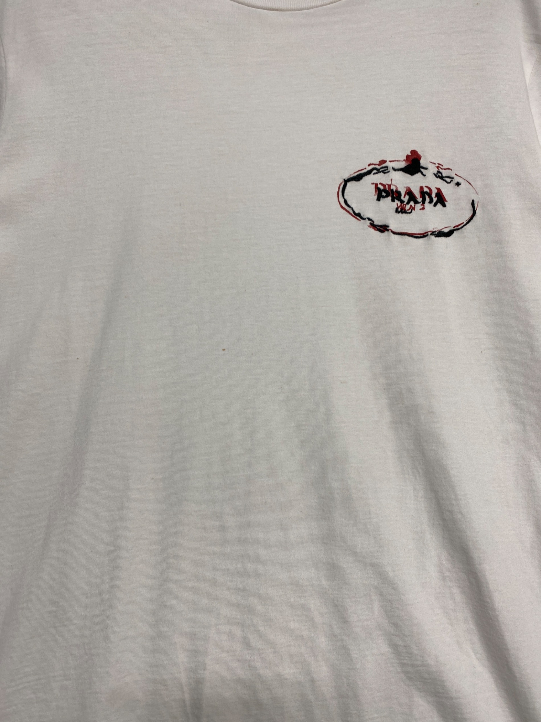 中古・古着通販】PRADA (プラダ) ロゴTシャツ ホワイト サイズ:S