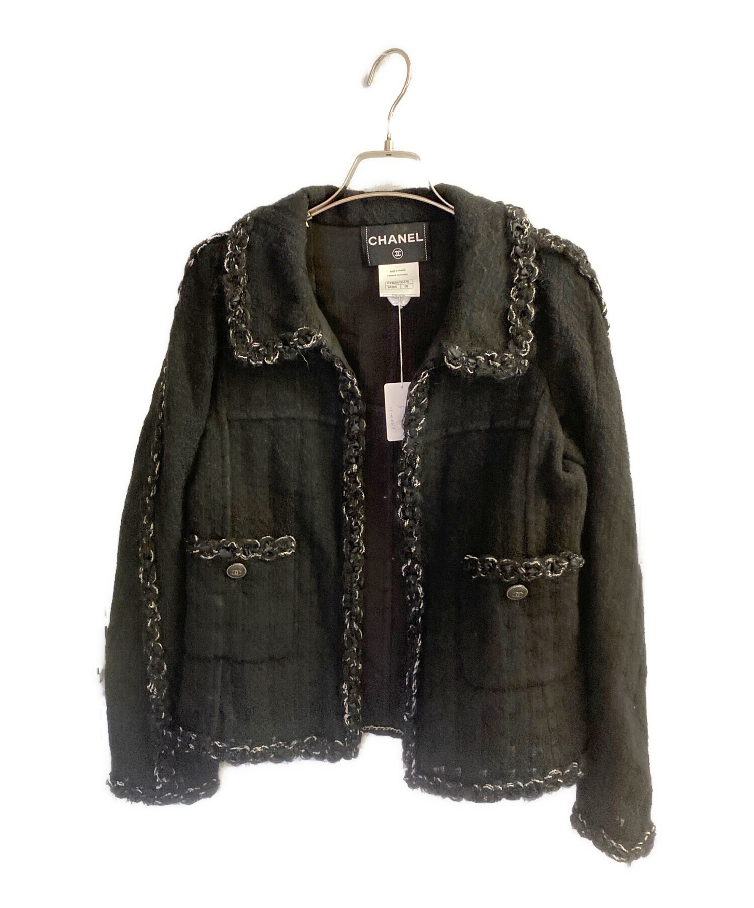 中古・古着通販】CHANEL (シャネル) ココボタン付きシアーツイード 