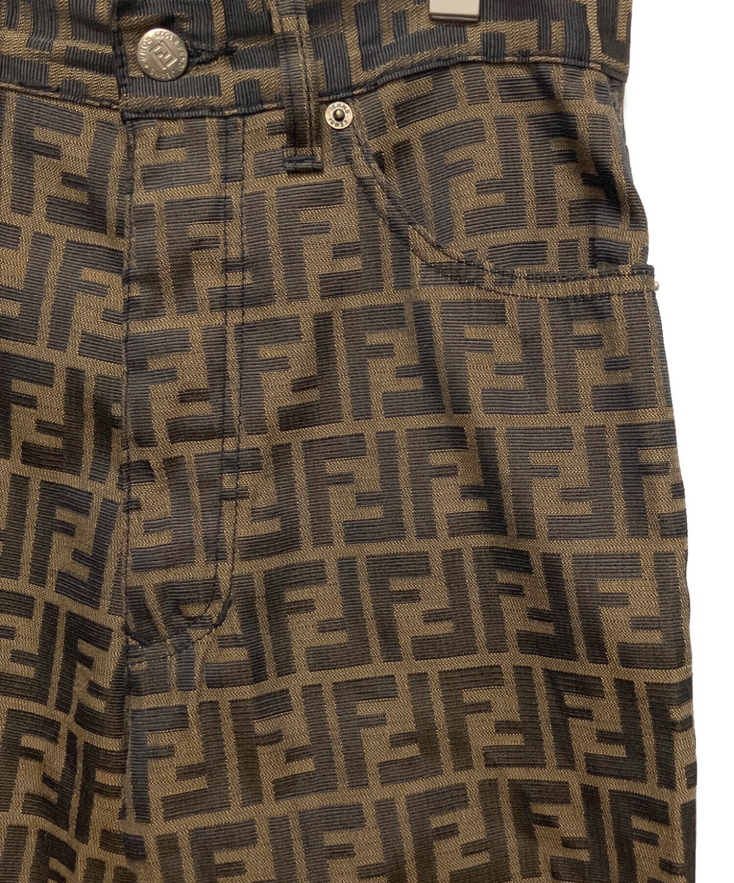 中古・古着通販】FENDI (フェンディ) ズッカ柄パンツ ブラウン サイズ