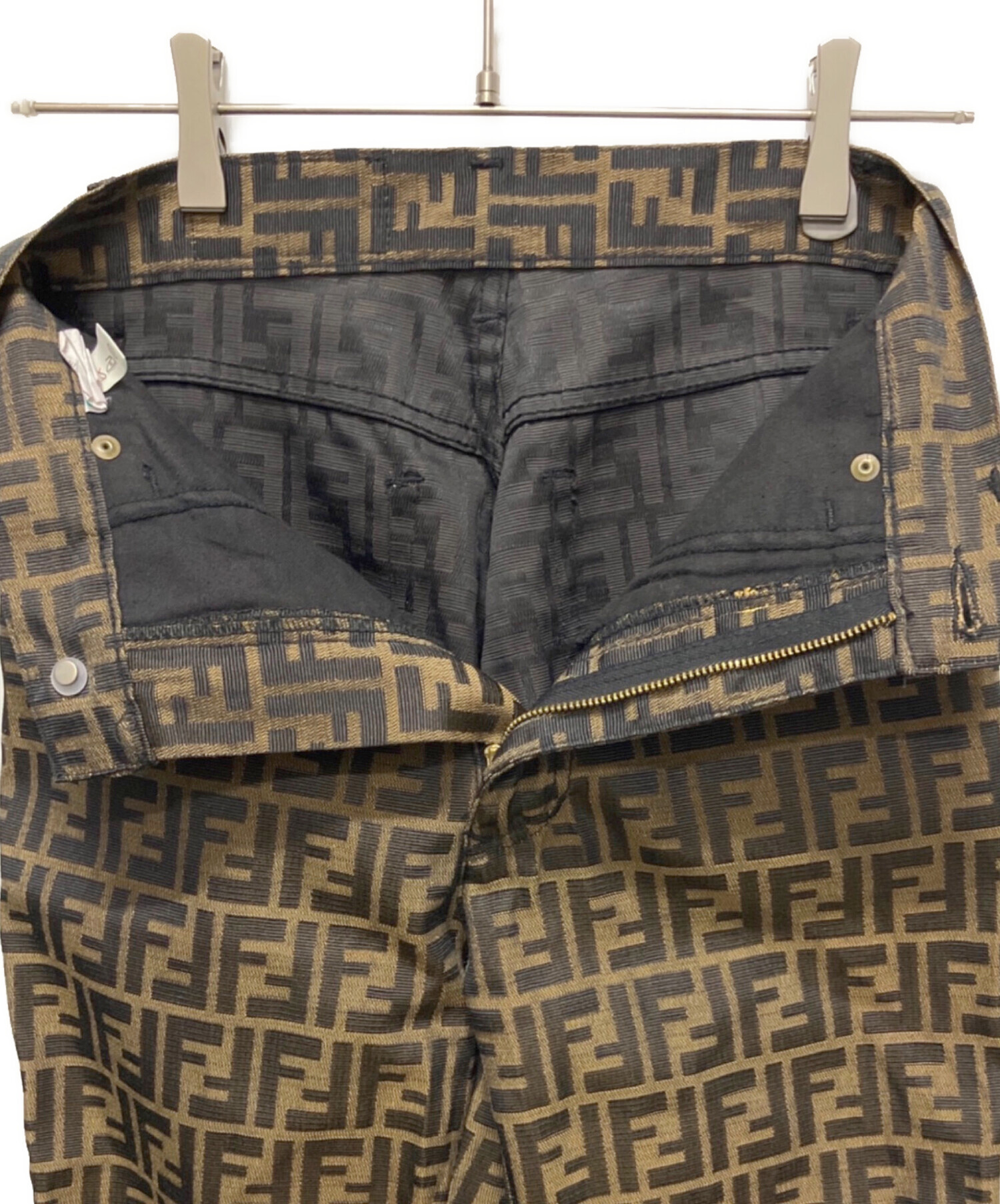 FENDI 90s ヴィンテージ ズッカ総柄 パンツ L イタリア製 中古・古着通販】FENDI (フェンディ) ズッカ柄パンツ ブラウン サイズ