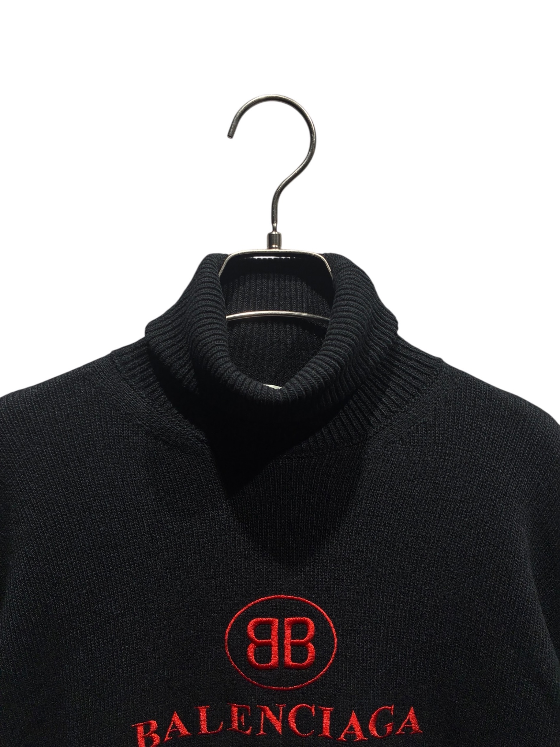 シ*ロ様 【美品】BALENCIAGA 34 タートルネック ニット ハイネック Balenciaga Sponsor タートルネック セーター | ブルー | FARFETCH JP