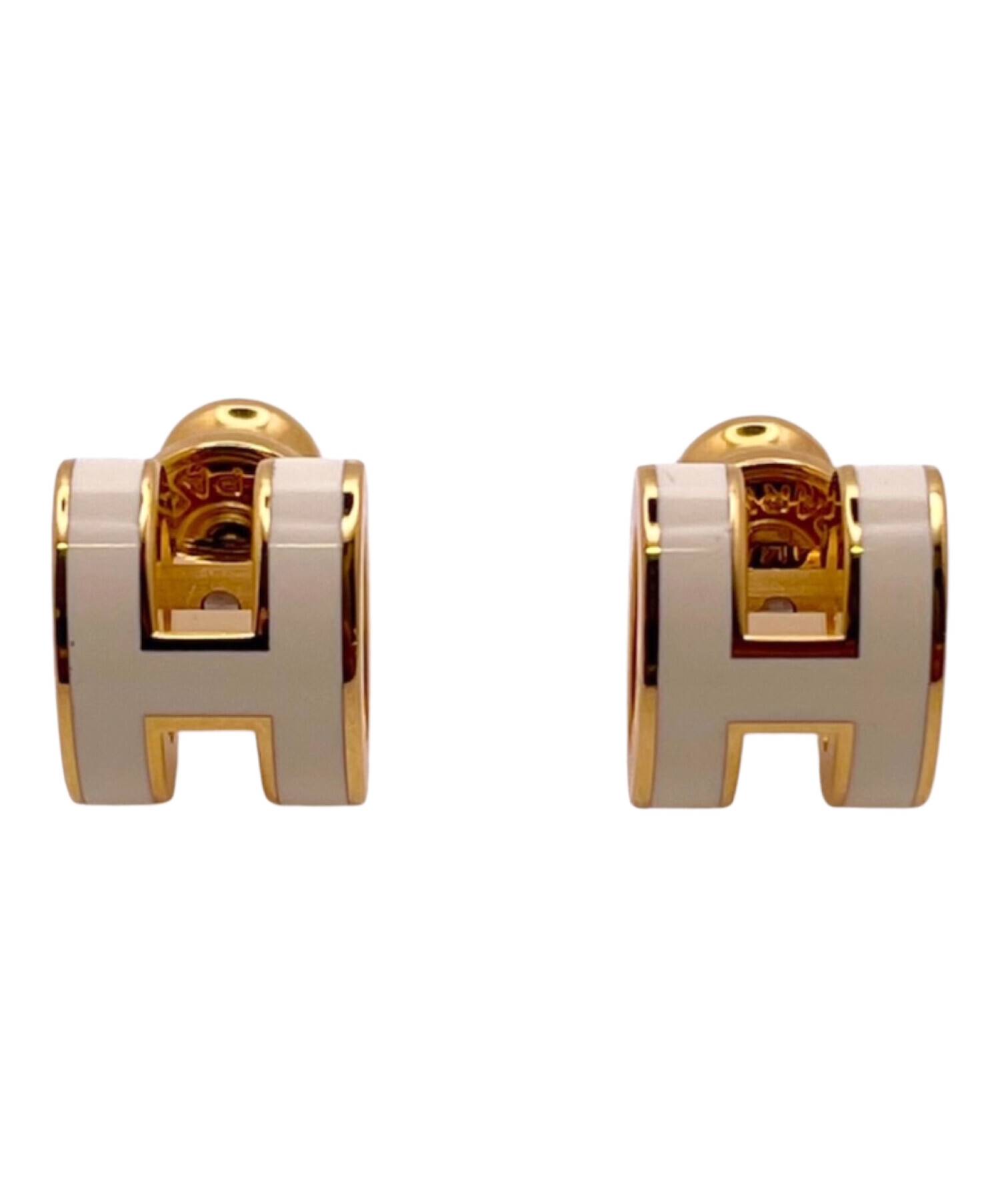 中古・古着通販】HERMES (エルメス) ミニポップHピアス ホワイト