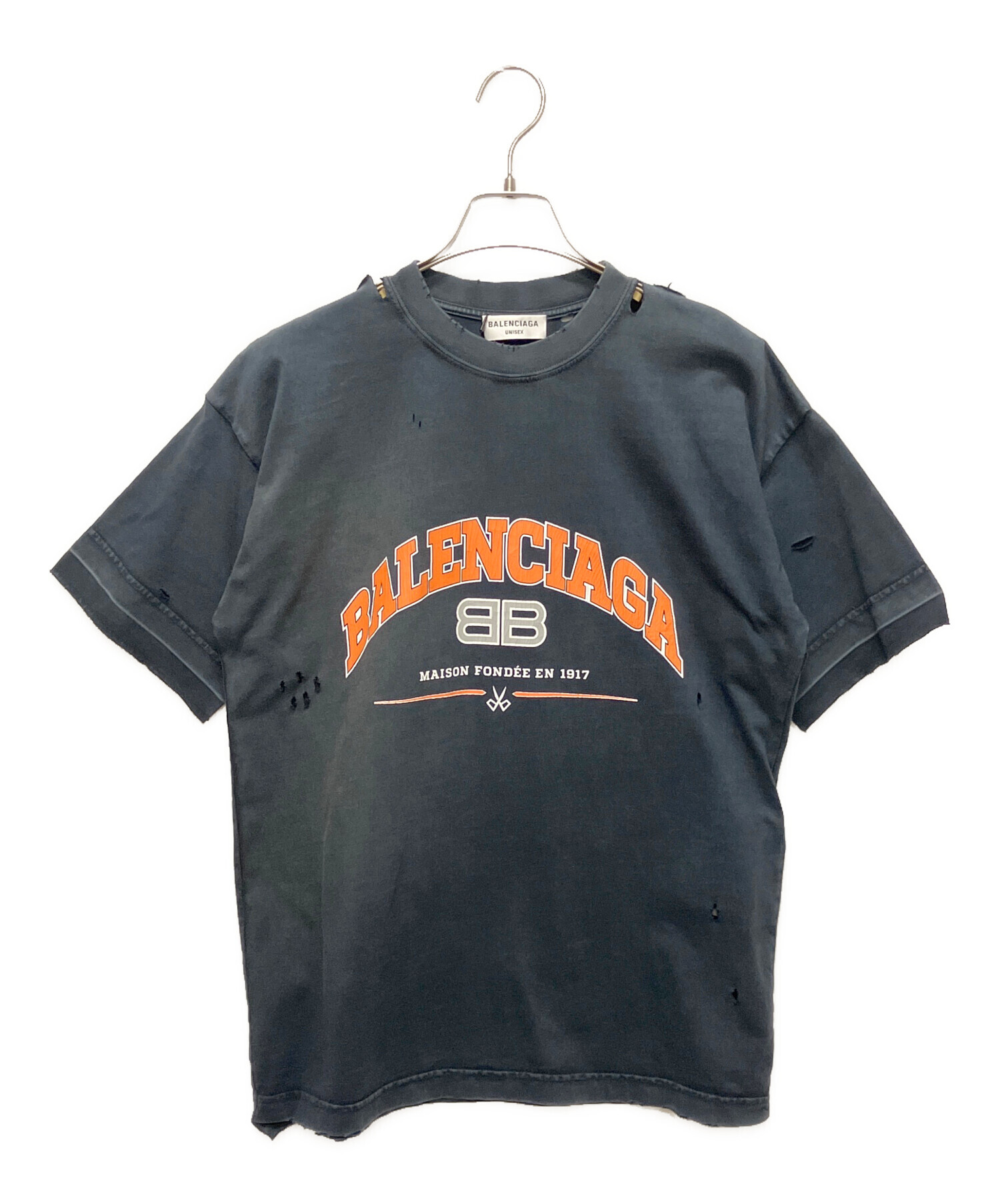 中古・古着通販】BALENCIAGA (バレンシアガ) ダメージ加工Tシャツ
