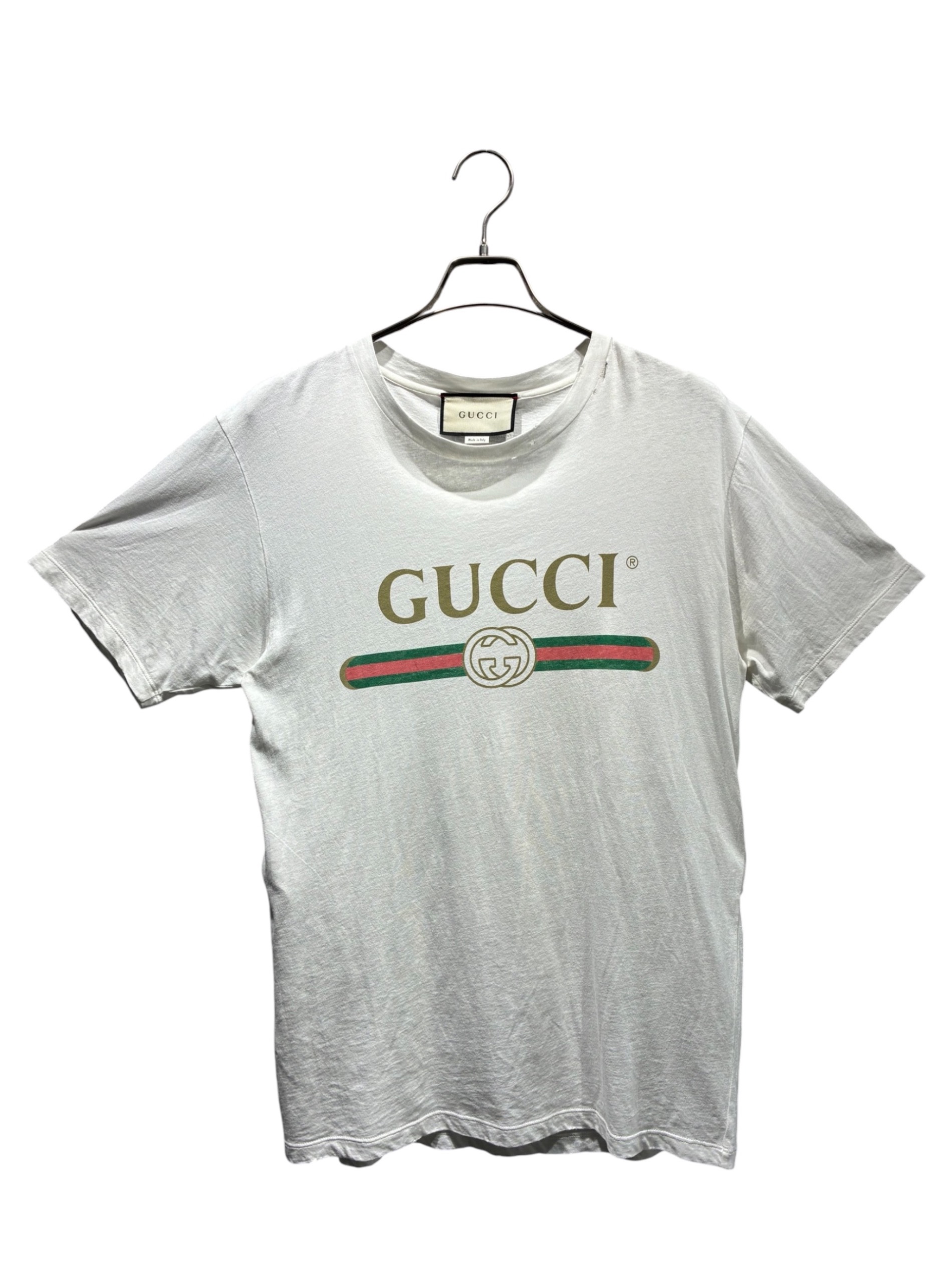 中古・古着通販】GUCCI (グッチ) ロゴTシャツ ホワイト サイズ:XS