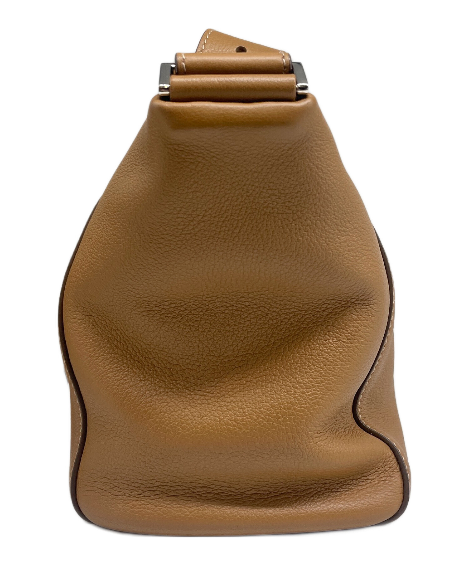 PRADA ブラウンレザー ショルダーバッグ 中古・古着通販】PRADA (プラダ) ソフトグレインレザー ショルダー
