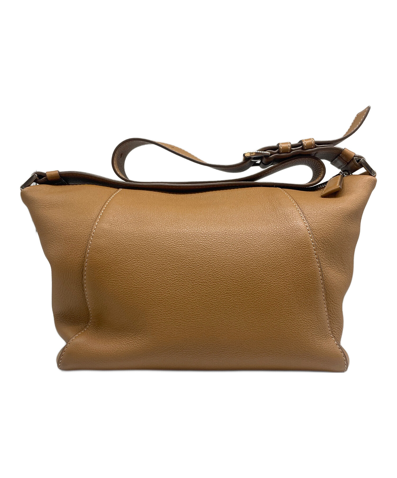 PRADA HANDOBAG 三角プレート レザー A4可ブラウン PRADA HANDOBAG 三角プレート レザー A4可ブラウン