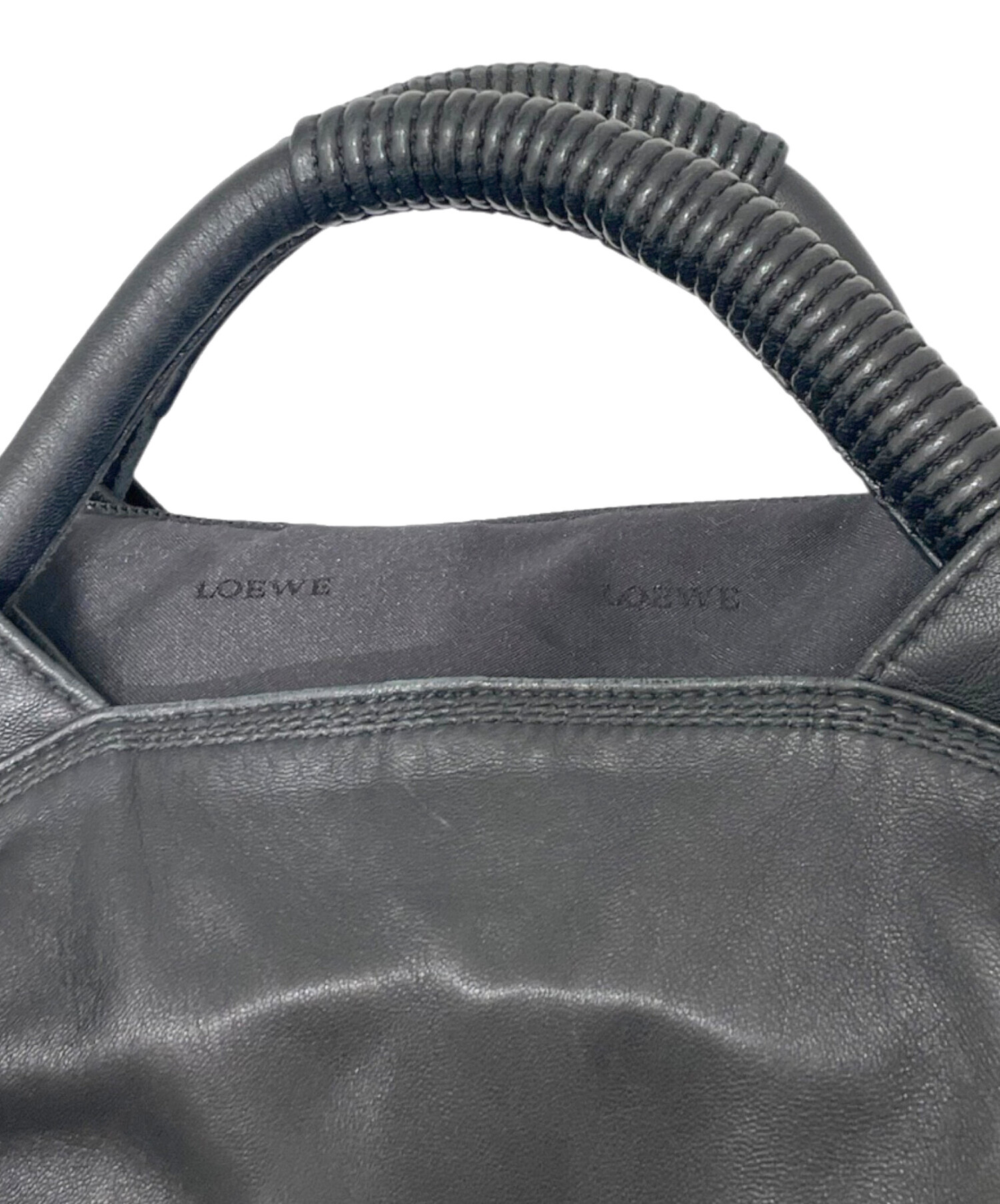 中古・古着通販】LOEWE (ロエベ) ナッパアイレ ハンドバッグ ブラック 