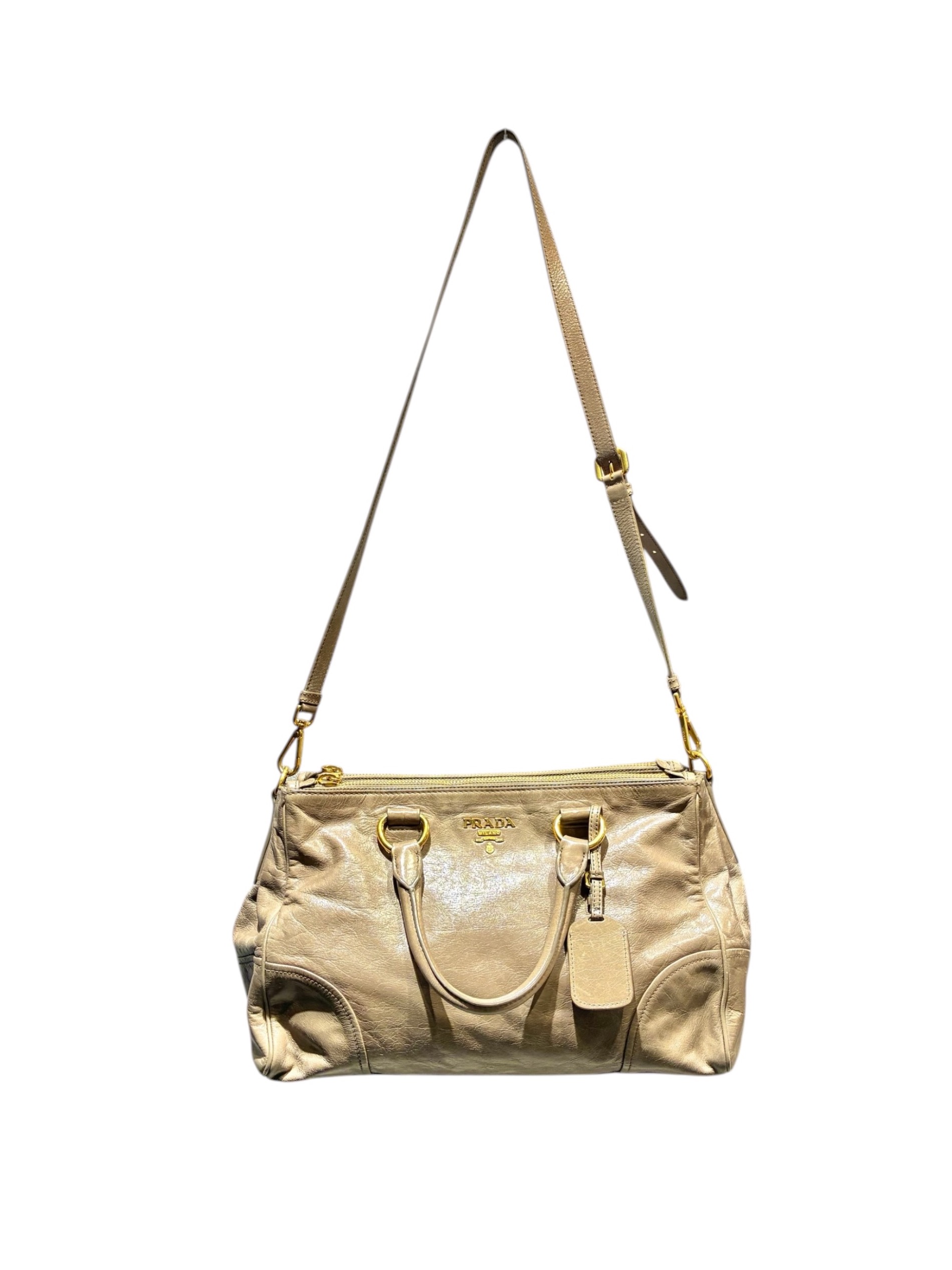 中古・古着通販】PRADA (プラダ) 2WAYショルダーバッグ グレー 中古・古着通販】PRADA (プラダ) 2WAYショルダーバッグ グレー