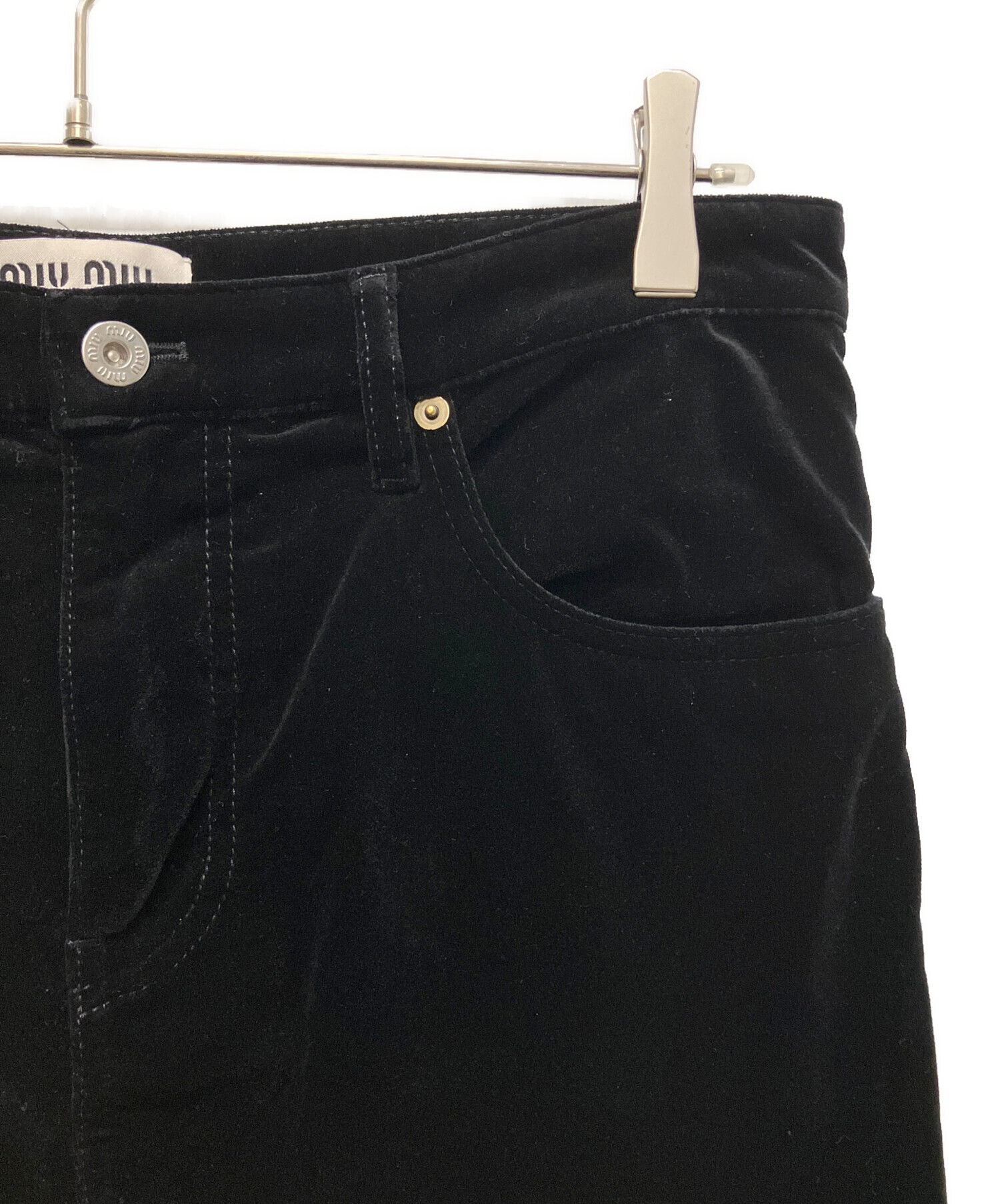 中古・古着通販】MIU MIU (ミュウミュウ) ロゴワッペンベロアパンツ