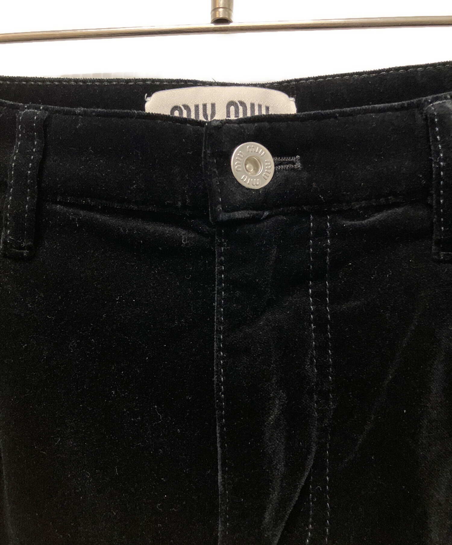 中古・古着通販】MIU MIU (ミュウミュウ) ロゴワッペンベロアパンツ