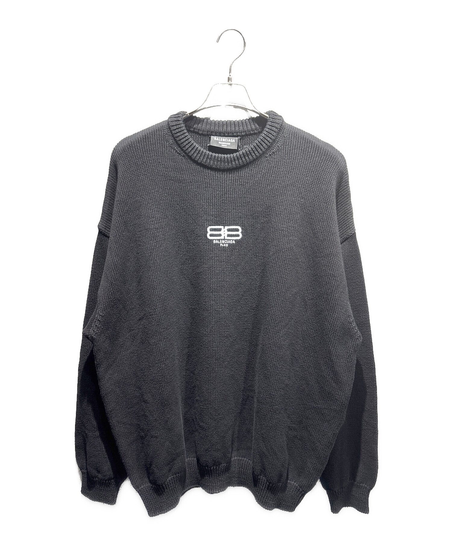 中古・古着通販】BALENCIAGA (バレンシアガ) BB刺繍ニット ブラック