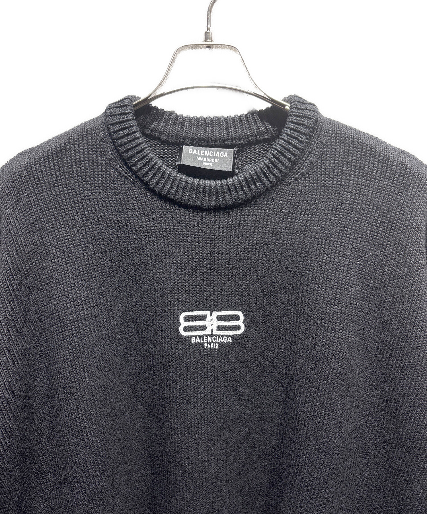 中古・古着通販】BALENCIAGA (バレンシアガ) BB刺繍ニット ブラック