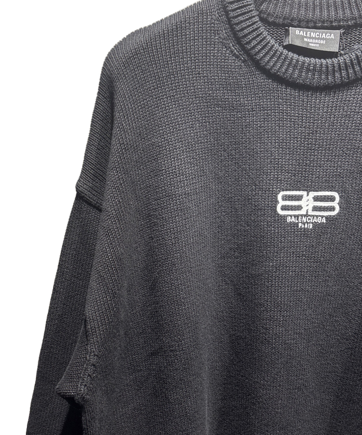 中古・古着通販】BALENCIAGA (バレンシアガ) BB刺繍ニット ブラック